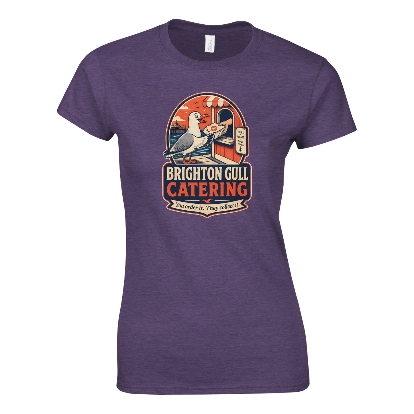 Brighton Gull Catering — Illustrated Women's T-shirt — product view 9