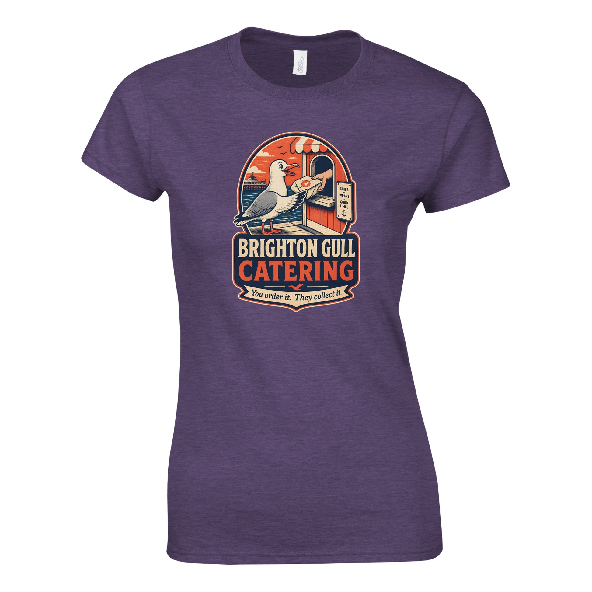 Brighton Gull Catering — Illustrated Women's T-shirt — product view 9