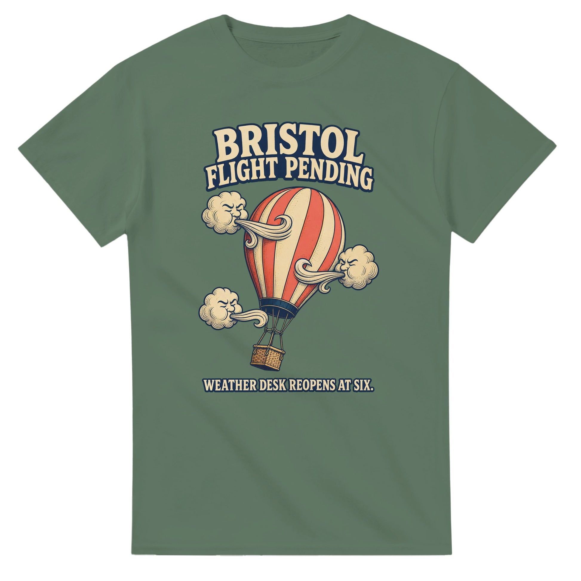 Bristol Flight Pending – Weather Desk T-shirt — product view 13