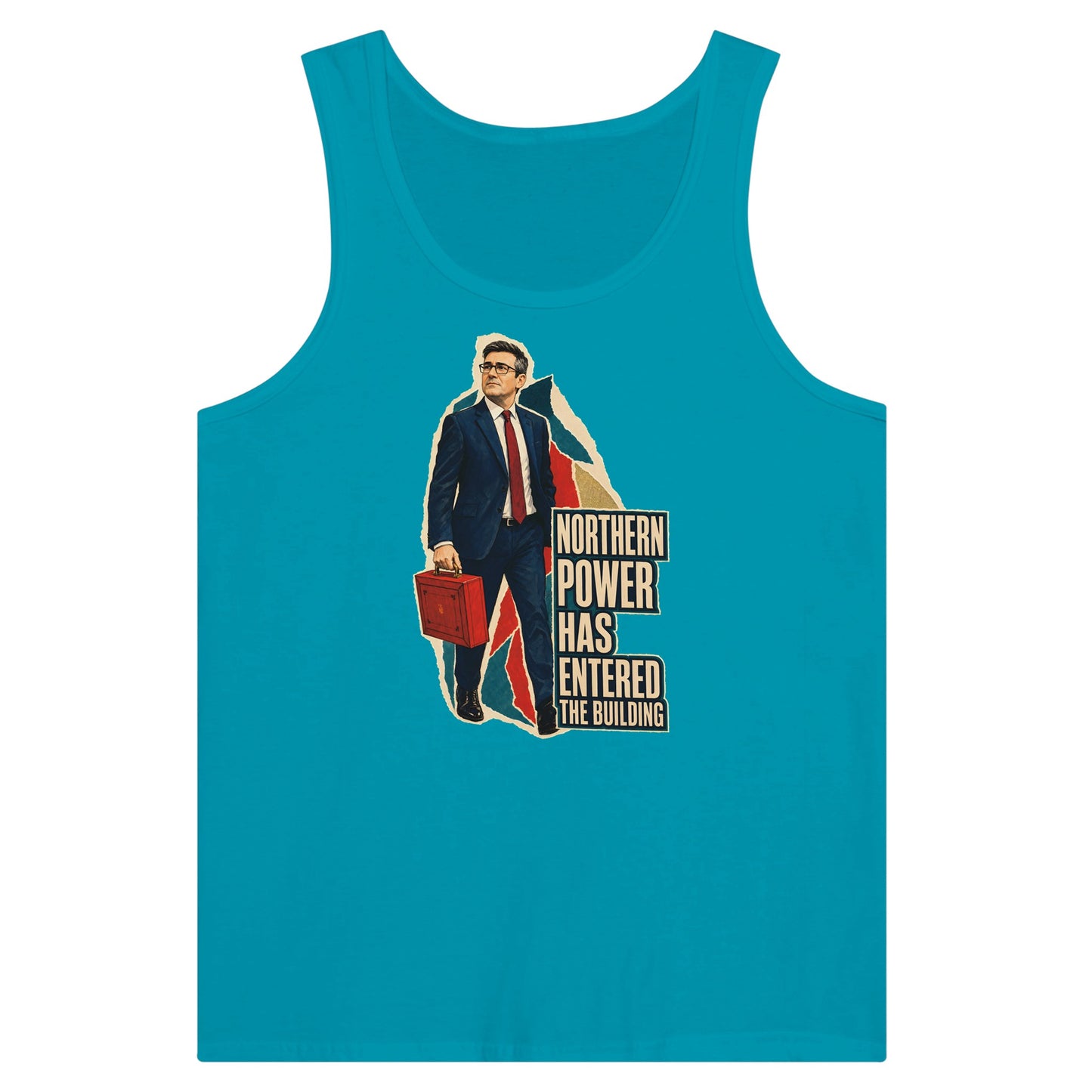 Northern Power Has Entered the Building Tote Bag Premium Unisex Tank Top — product view 2
