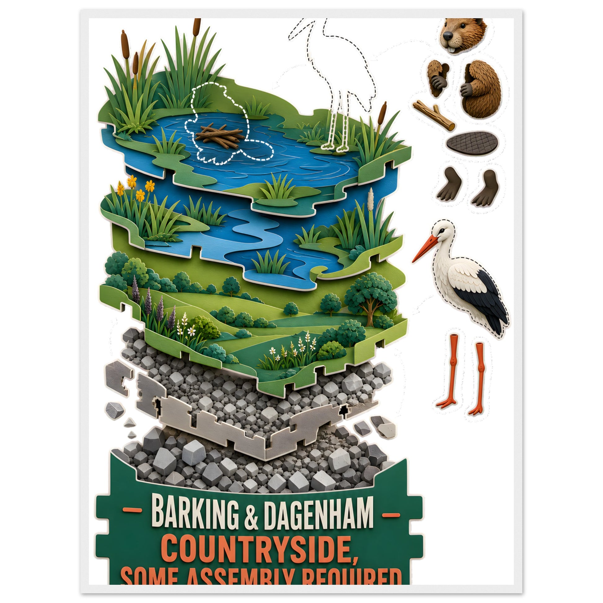 Barking & Dagenham Countryside Framed Wall Art — product view 7