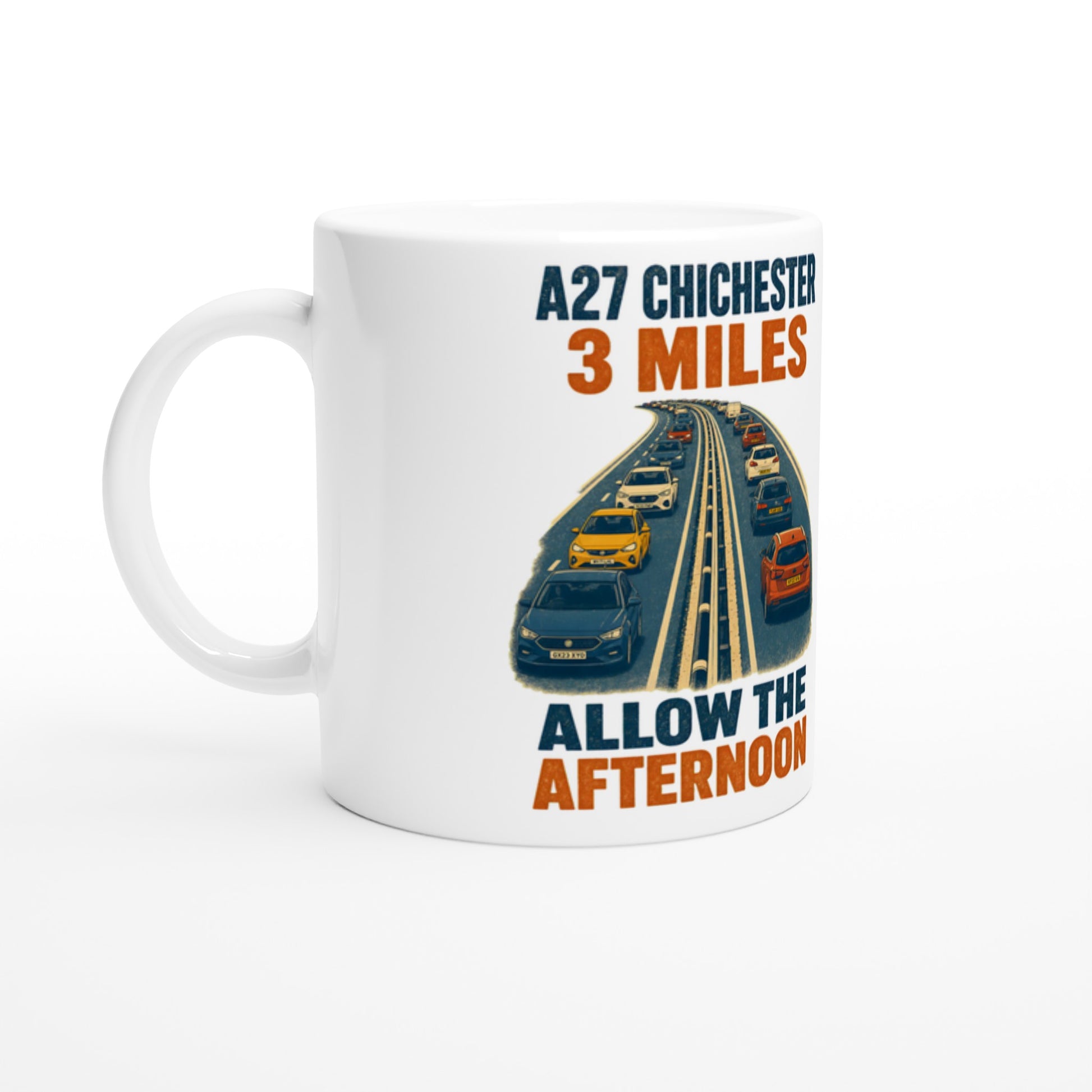 A27 Chichester – 3 Miles, Allow the Afternoon Mug — product view 1