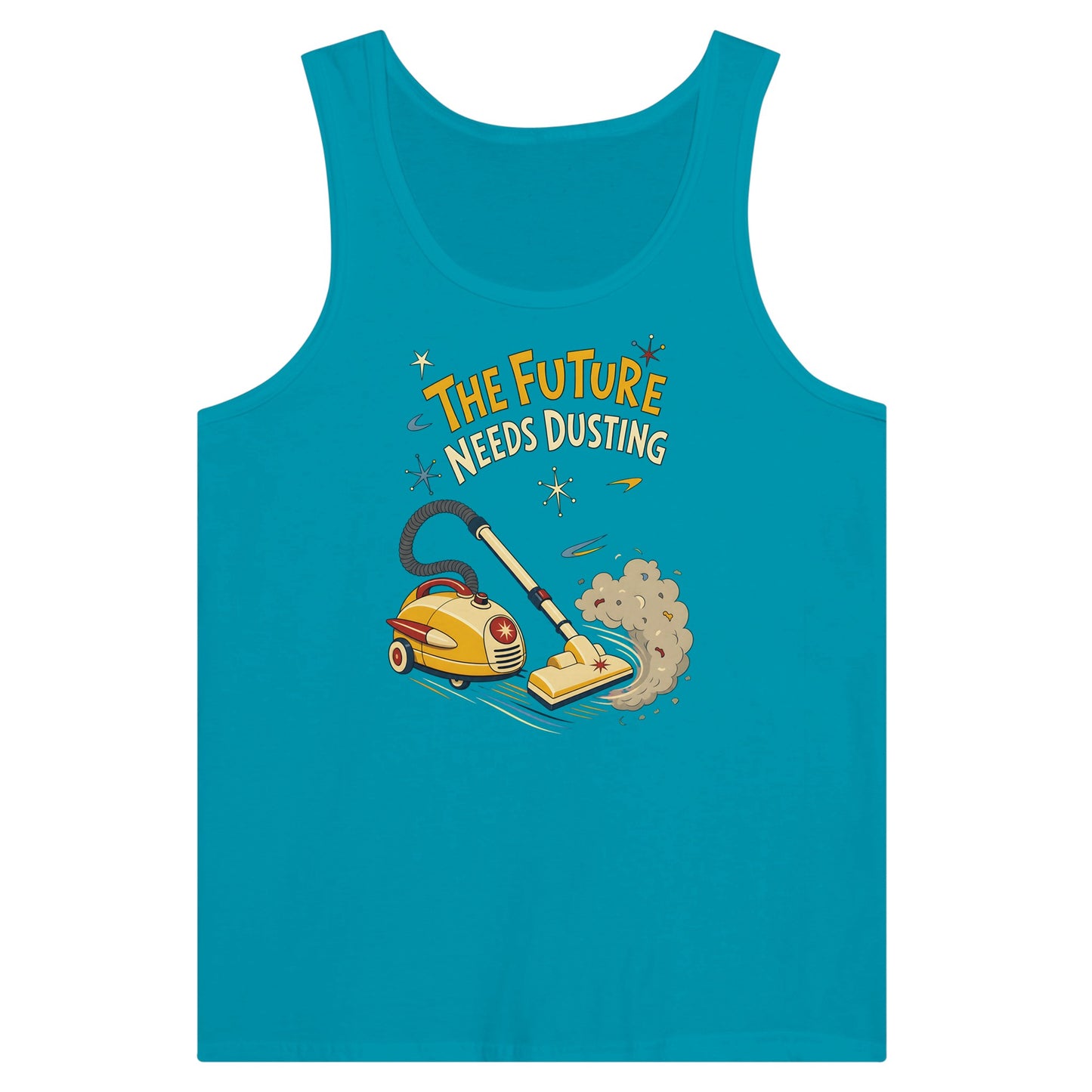 The Future Needs Dusting Premium Unisex Tank Top — product view 2
