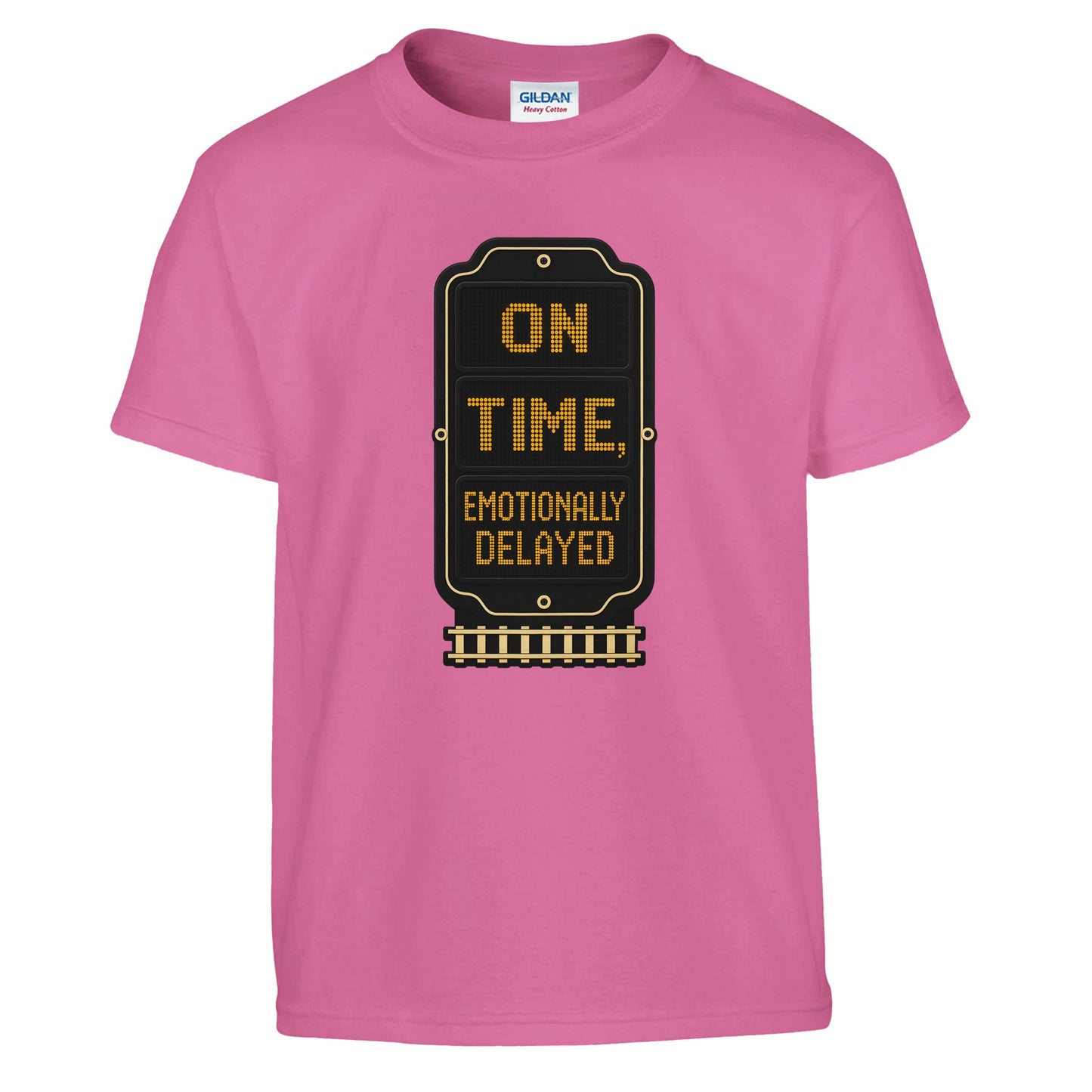 On Time, Emotionally Delayed Rail Graphic Kids' T-shirt — product view 10