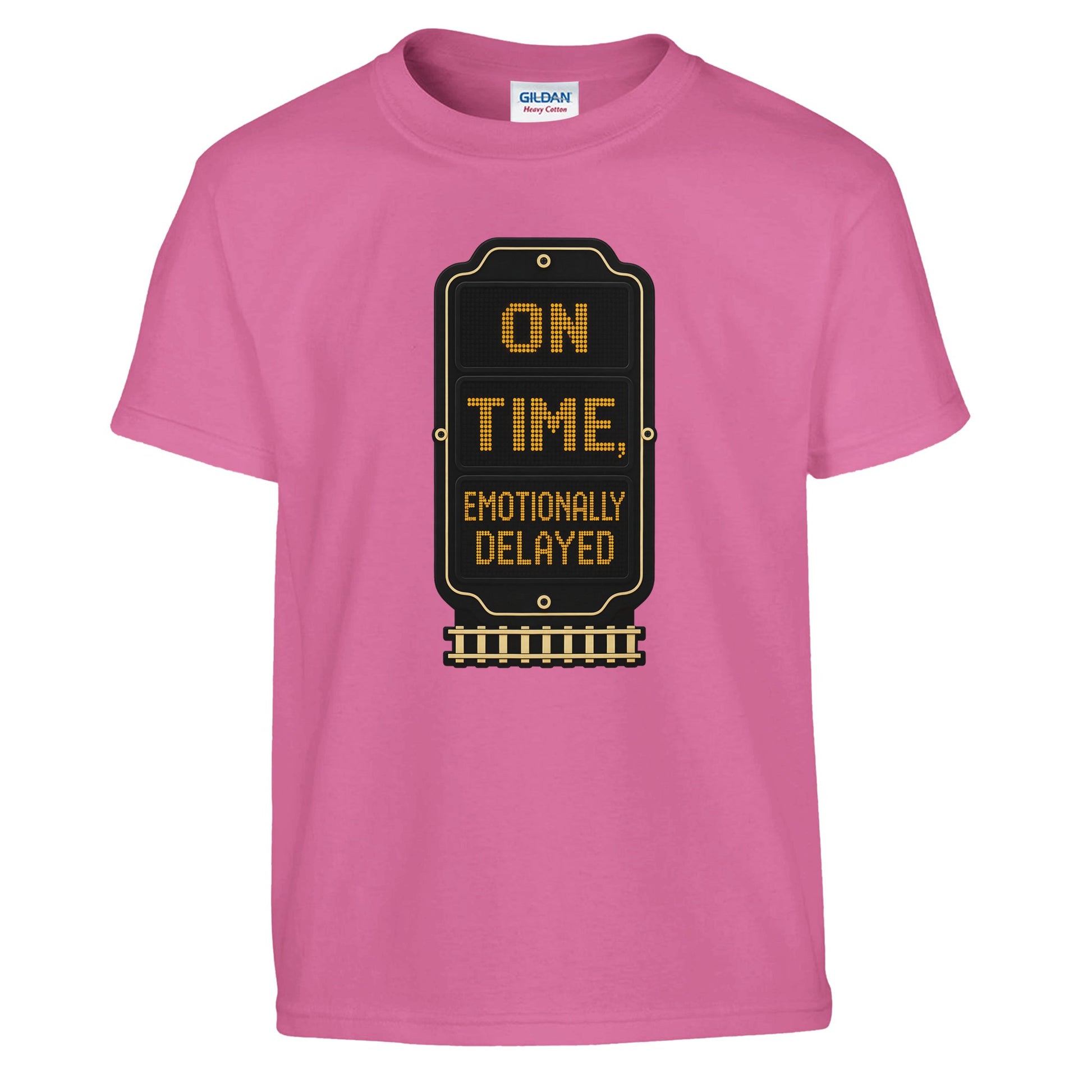 On Time, Emotionally Delayed Rail Graphic Kids' T-shirt — product view 10
