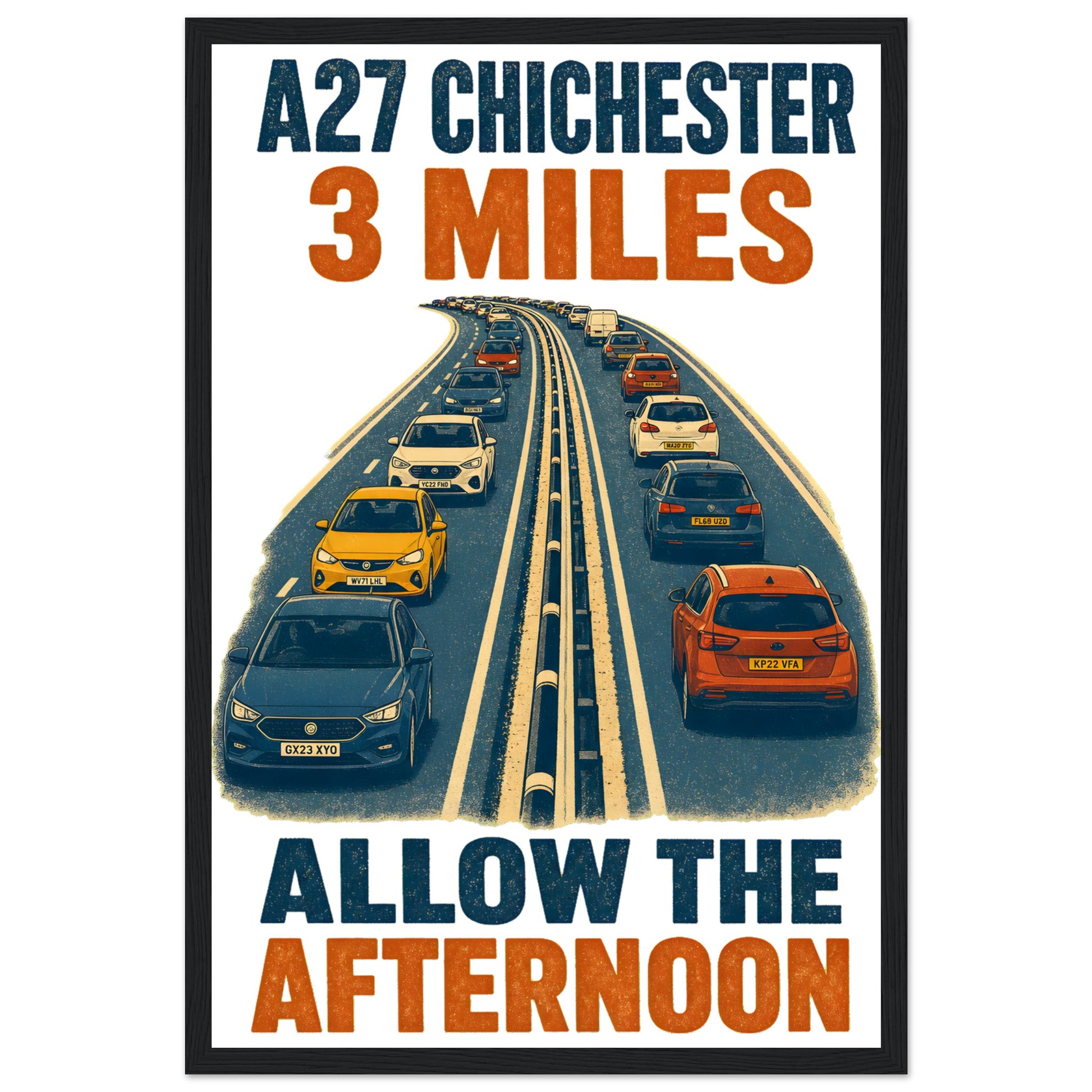 A27 Chichester – 3 Miles, Allow the Afternoon Framed Wall Art — product view 6