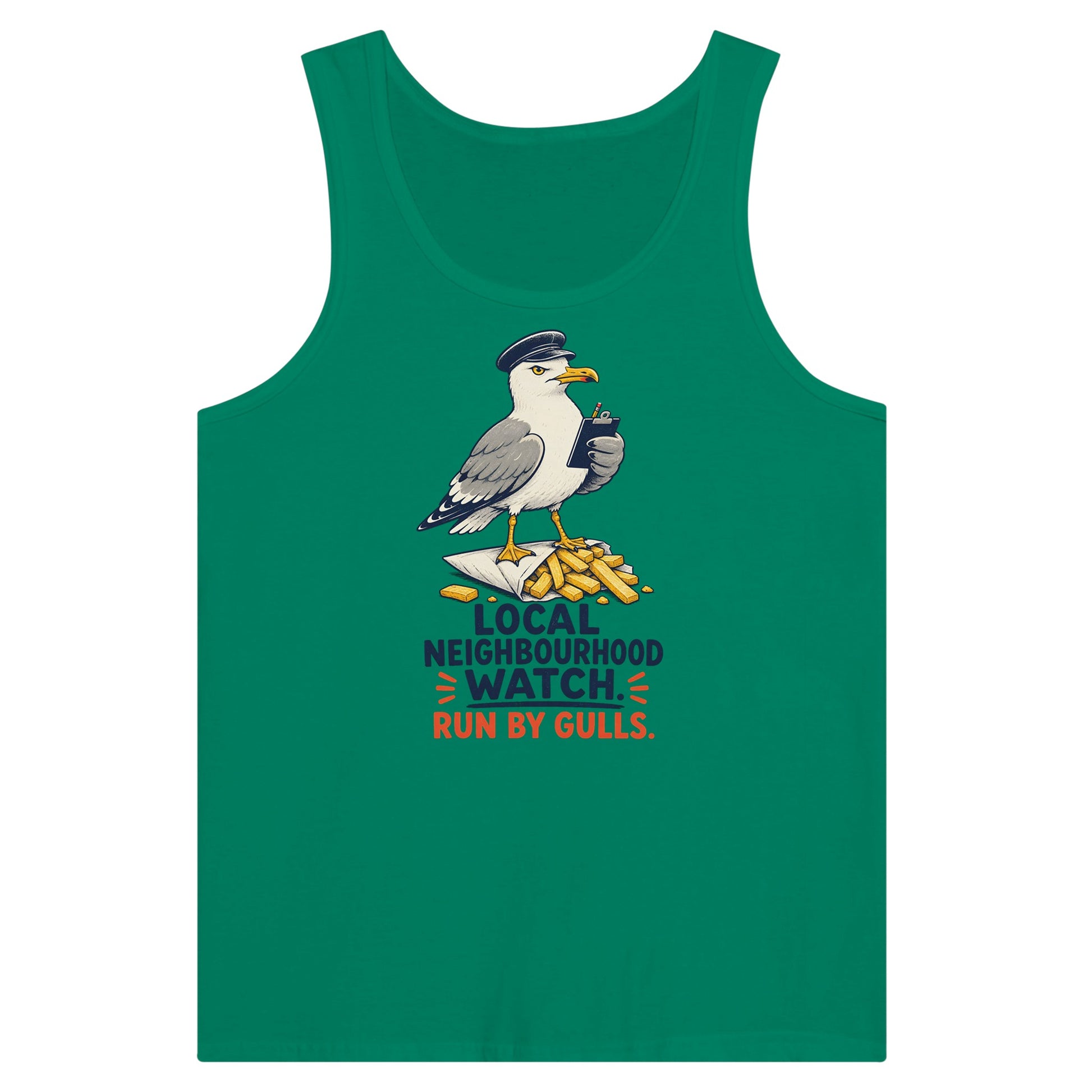 Local Neighbourhood Watch: Run by Gulls Premium Unisex Tank Top — product view 10