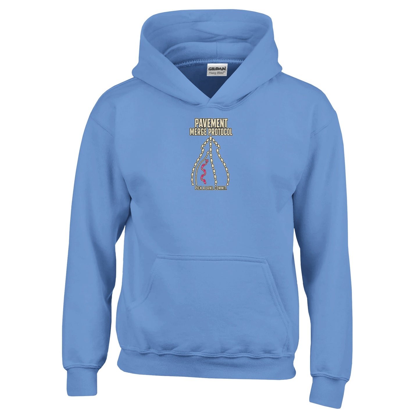 Pavement Merge Protocol — Pick a Lane Kids' Hoodie — product view 4