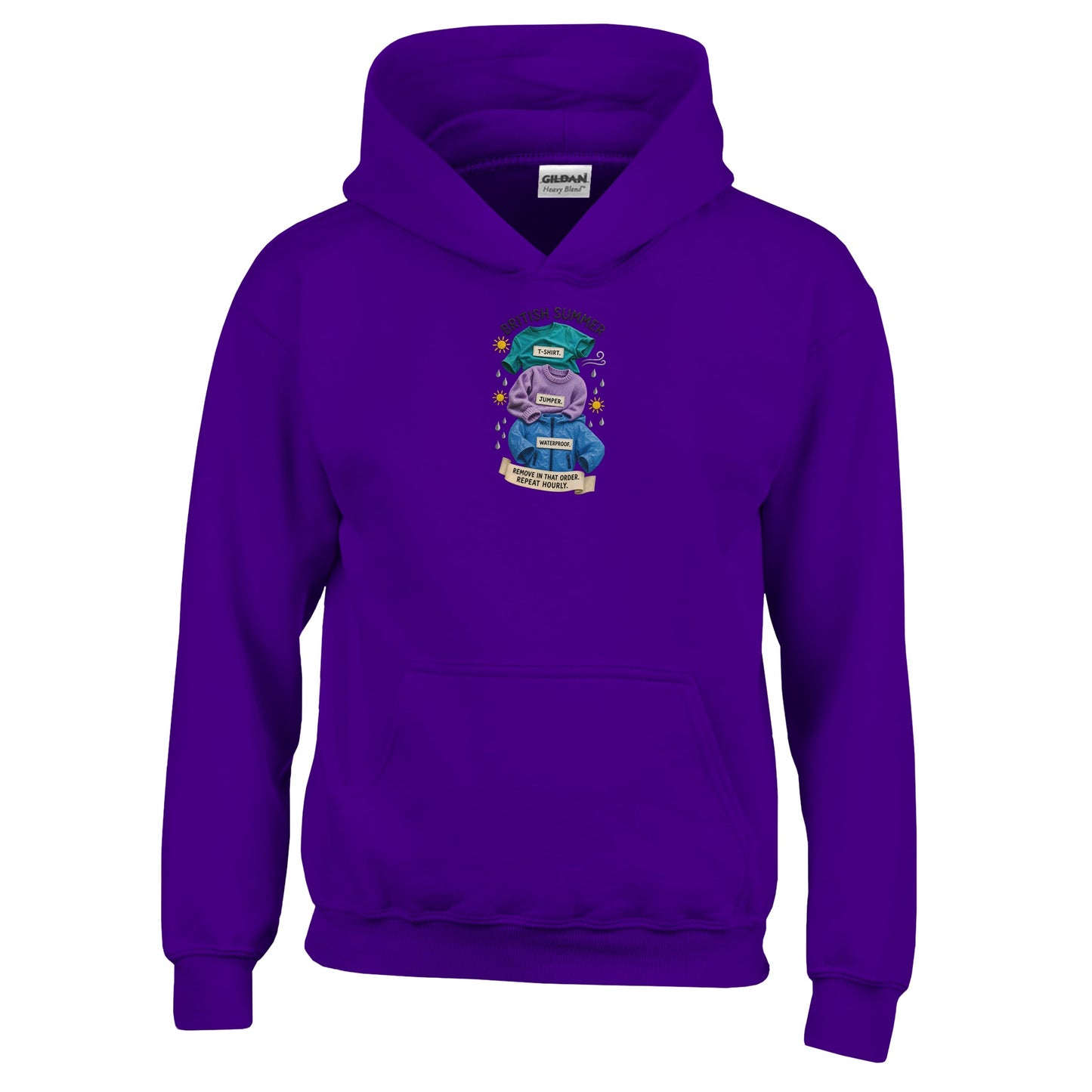 British Summer: Repeat Layers Hourly Kids' Hoodie — product view 10