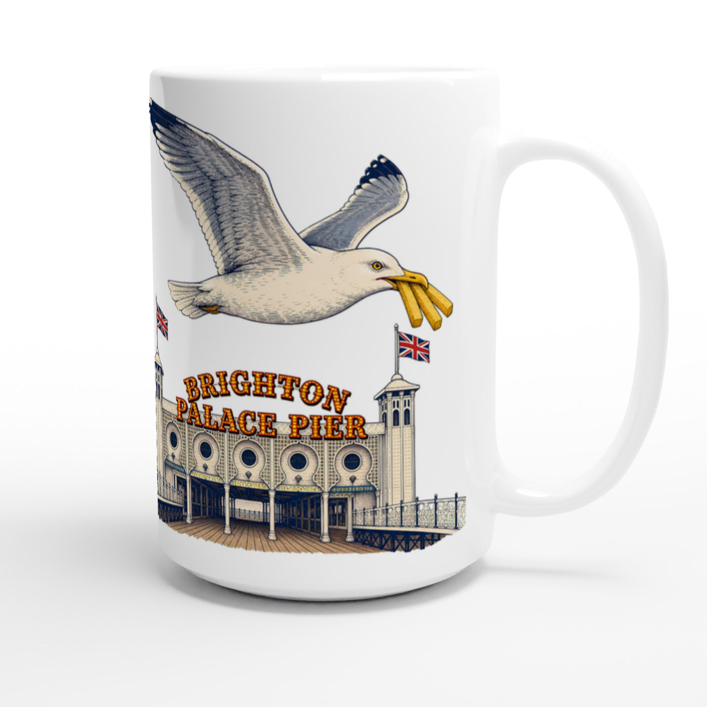 Brighton Palace Pier Chip Heist Large Mug