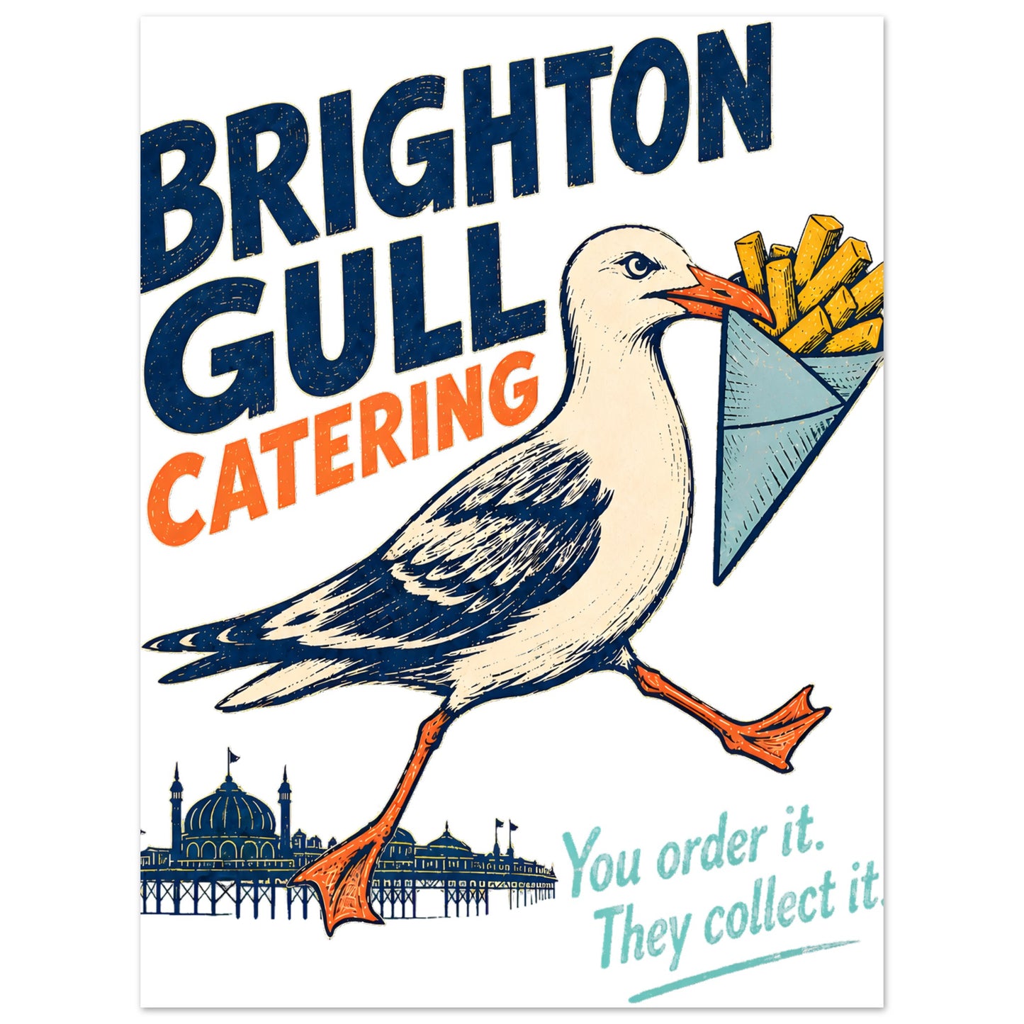 Brighton Gull Catering - You Order It, They Collect It Aluminium Print — product view 1