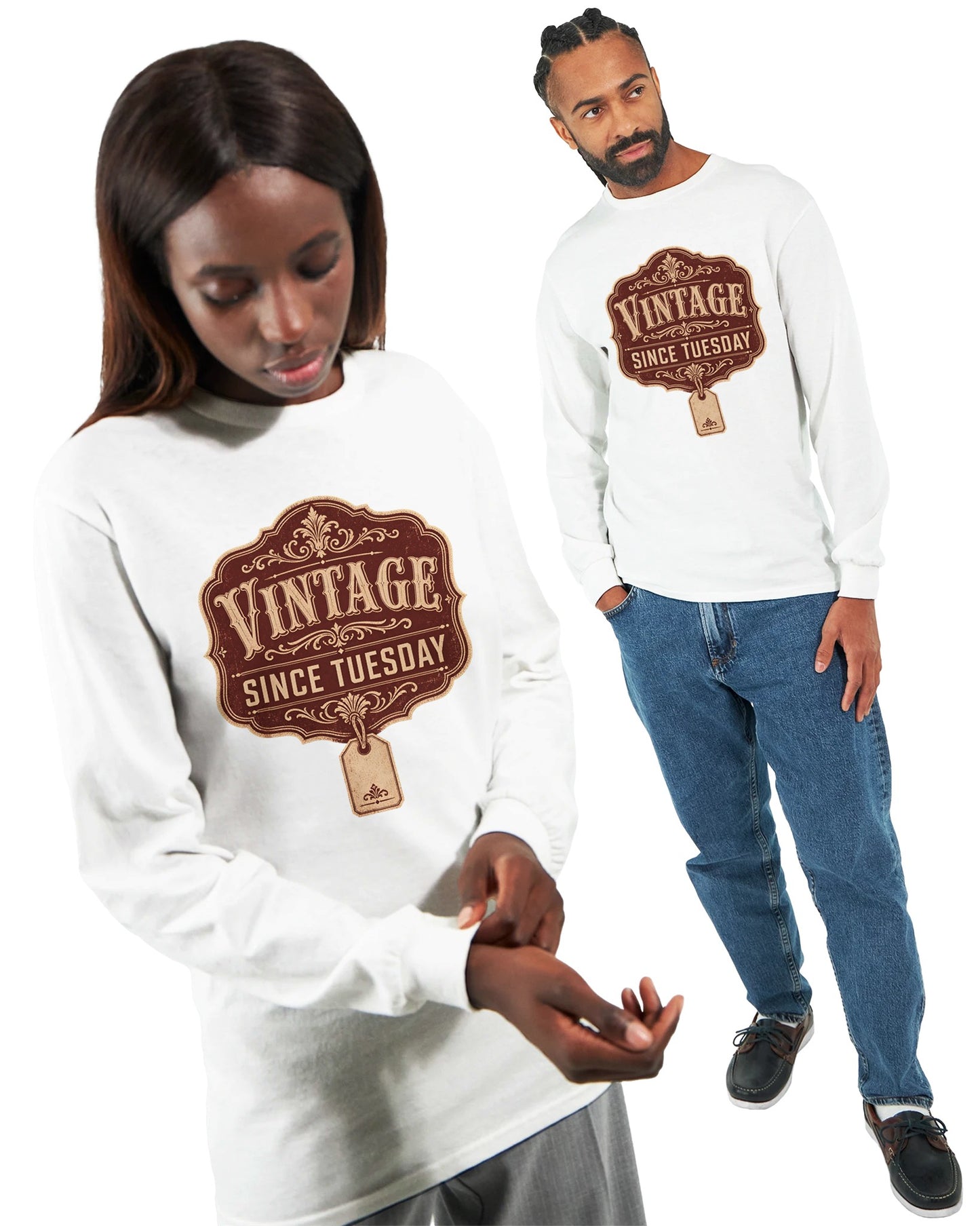 Vintage Since Tuesday T-shirt Long-Sleeve T-shirt — product view 7