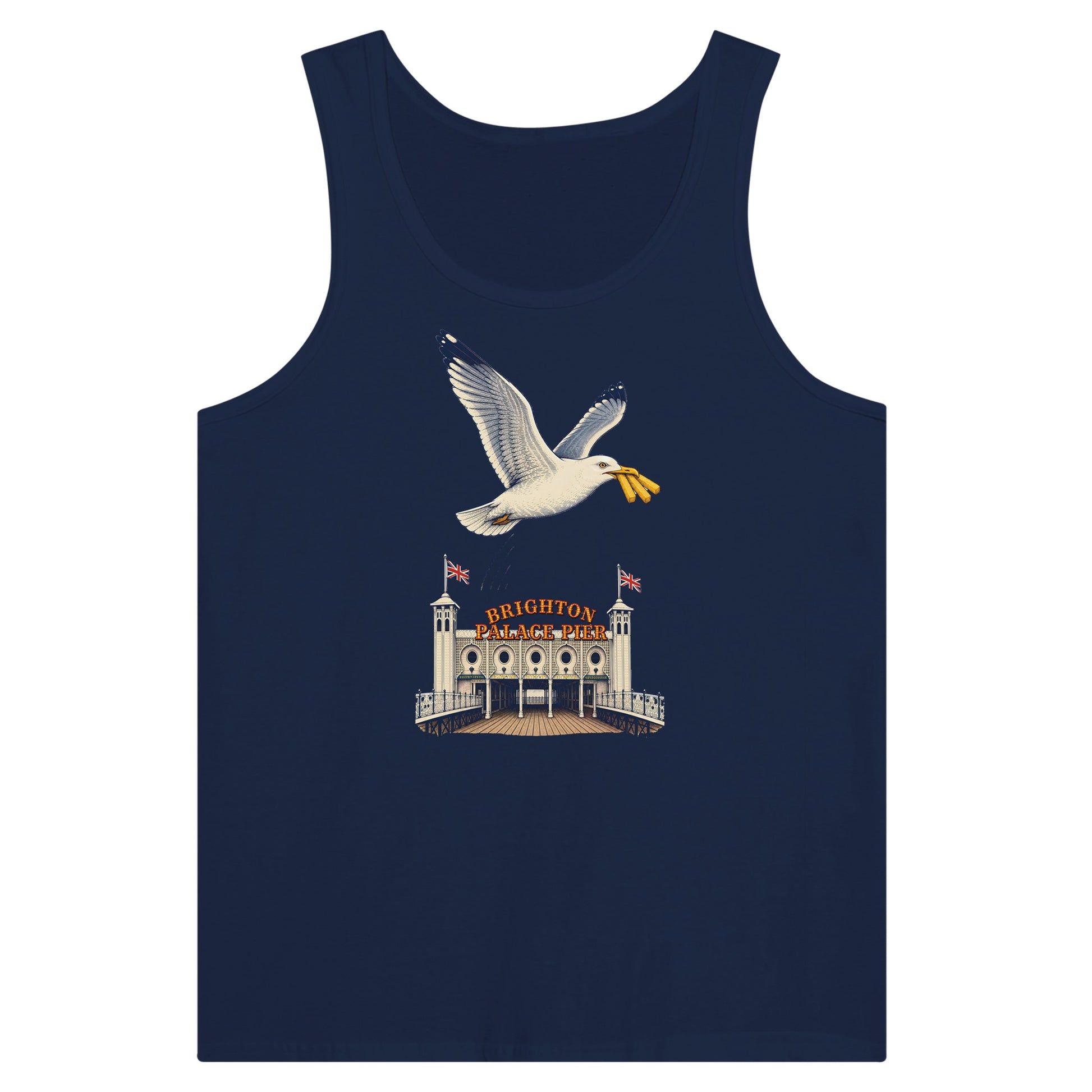 Brighton Palace Pier Chip Heist Premium Unisex Tank Top — product view 9