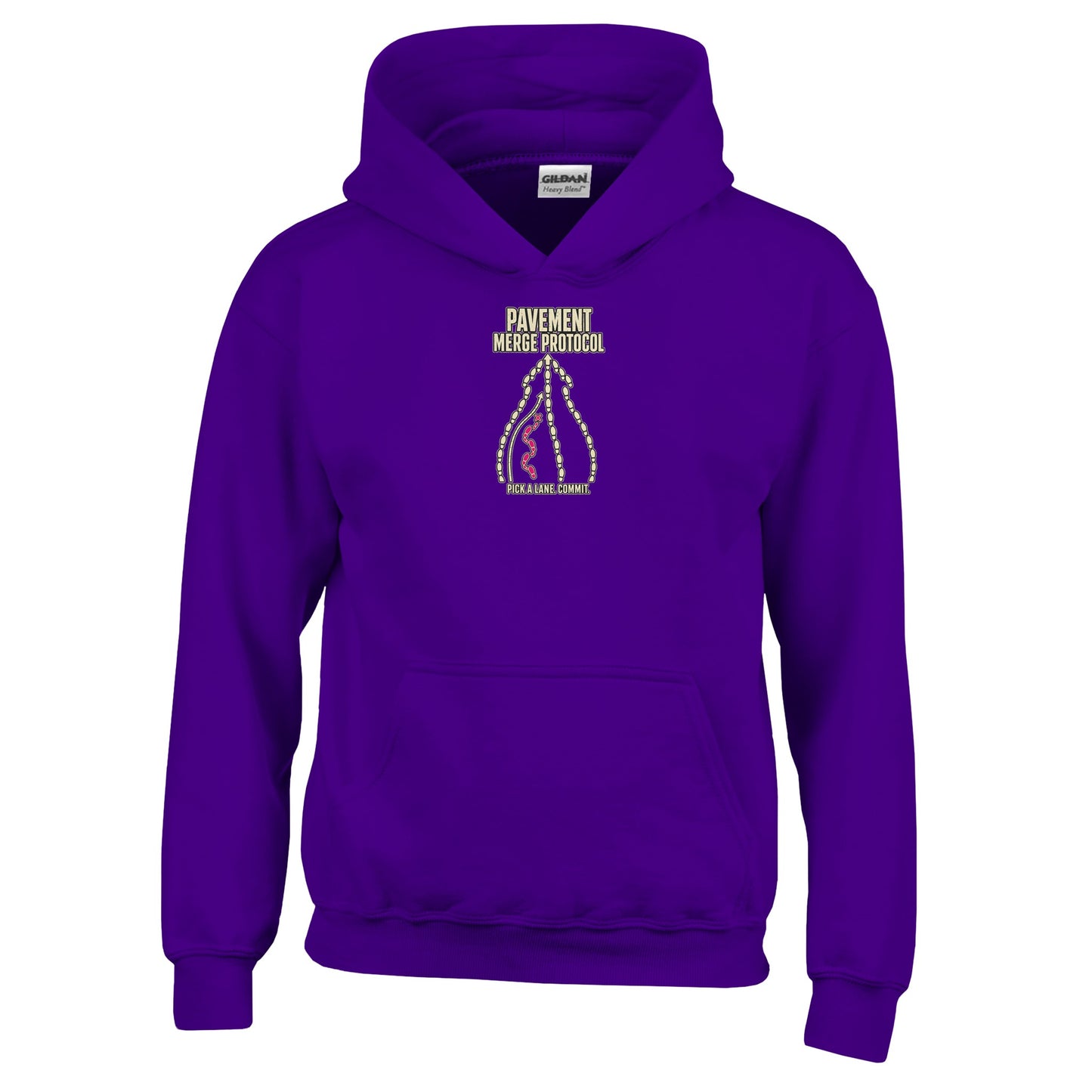 Pavement Merge Protocol — Pick a Lane Kids' Hoodie — product view 10