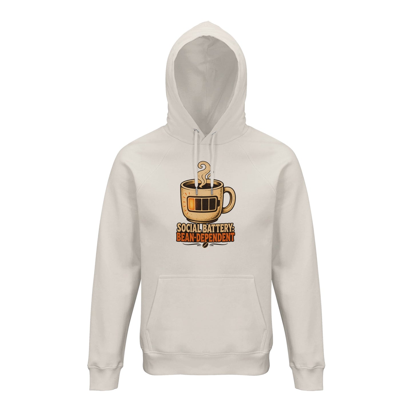 Social Battery: Bean-Dependent Graphic Hoodie — product view 1