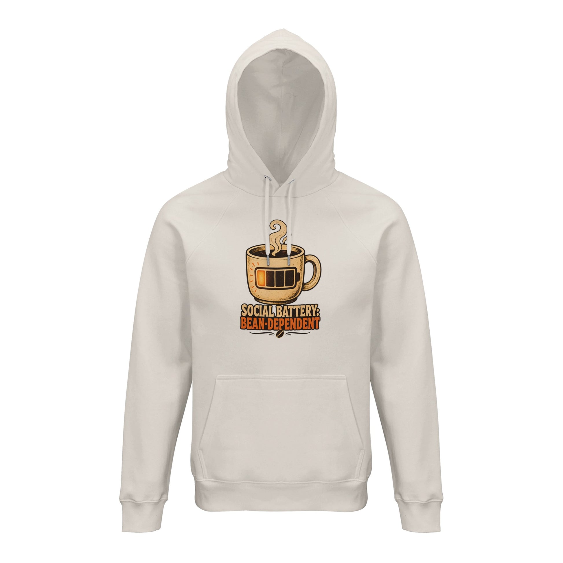 Social Battery: Bean-Dependent Graphic Hoodie — product view 1