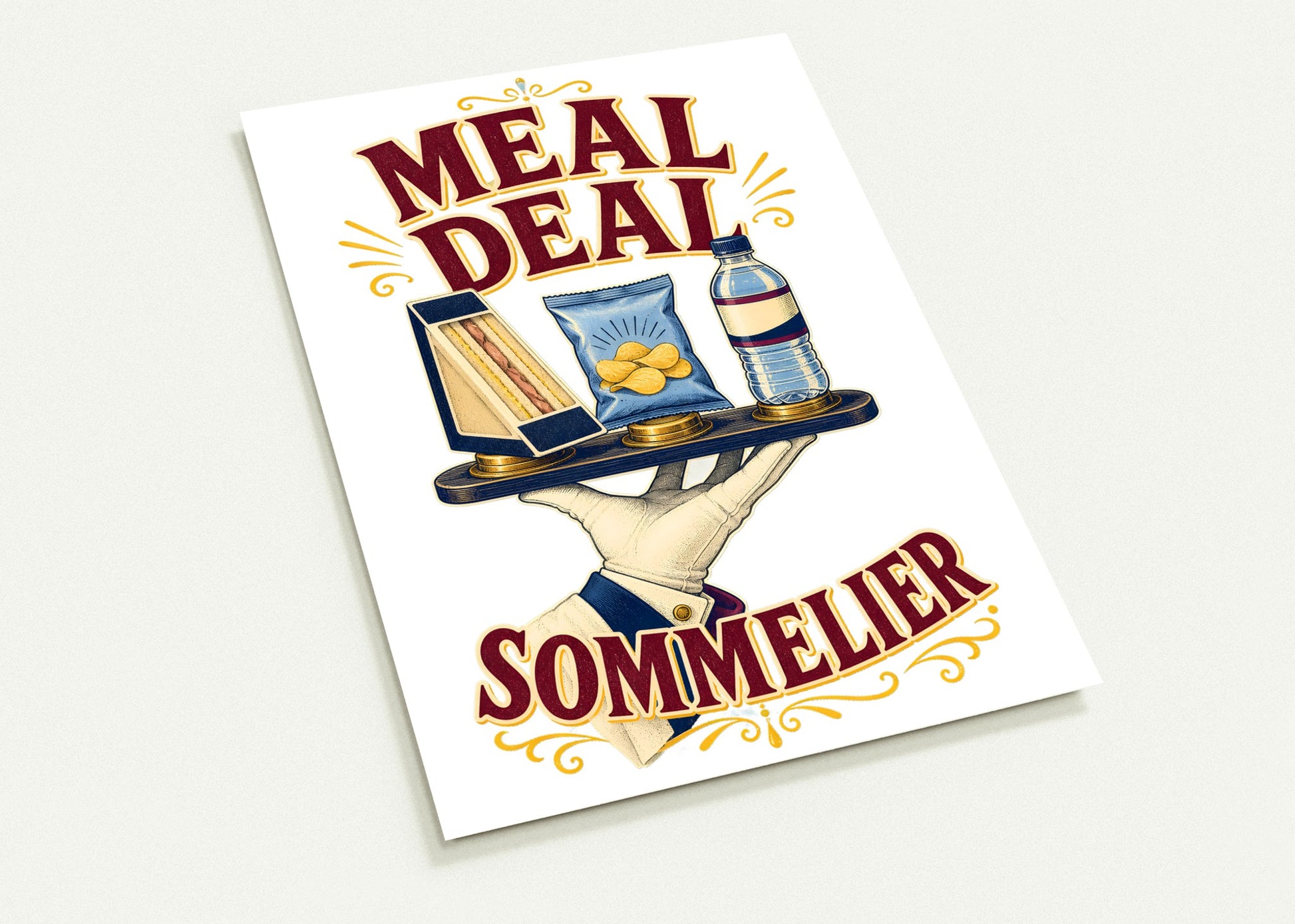 Meal Deal Sommelier British Lunch Design Postcard Pack — product view 2