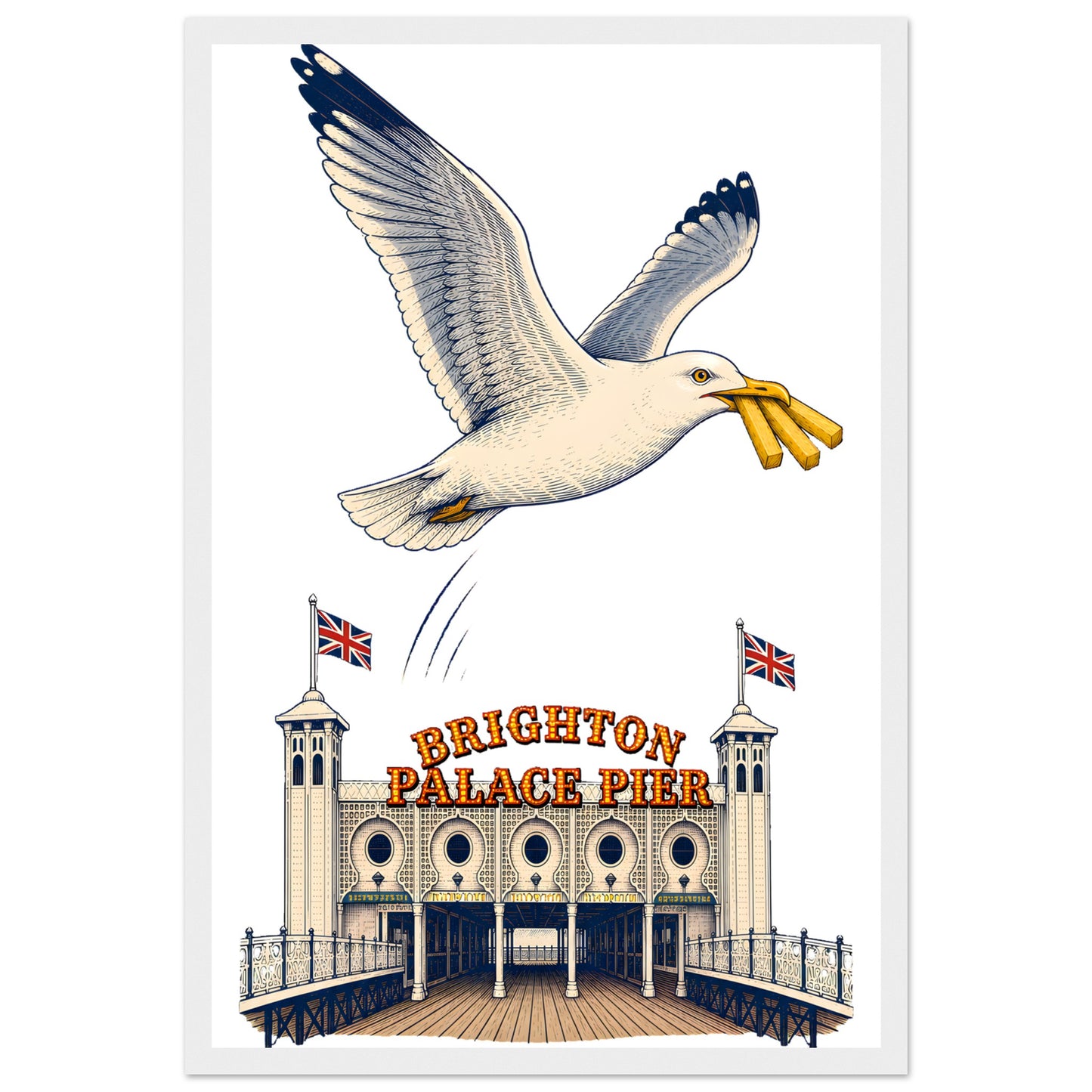 Brighton Palace Pier Chip Heist Framed Wall Art — product view 1