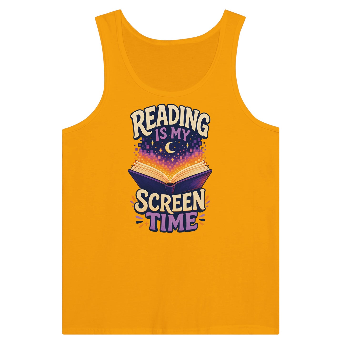 Reading Is My Screen Time Book Graphic Premium Unisex Tank Top — product view 11