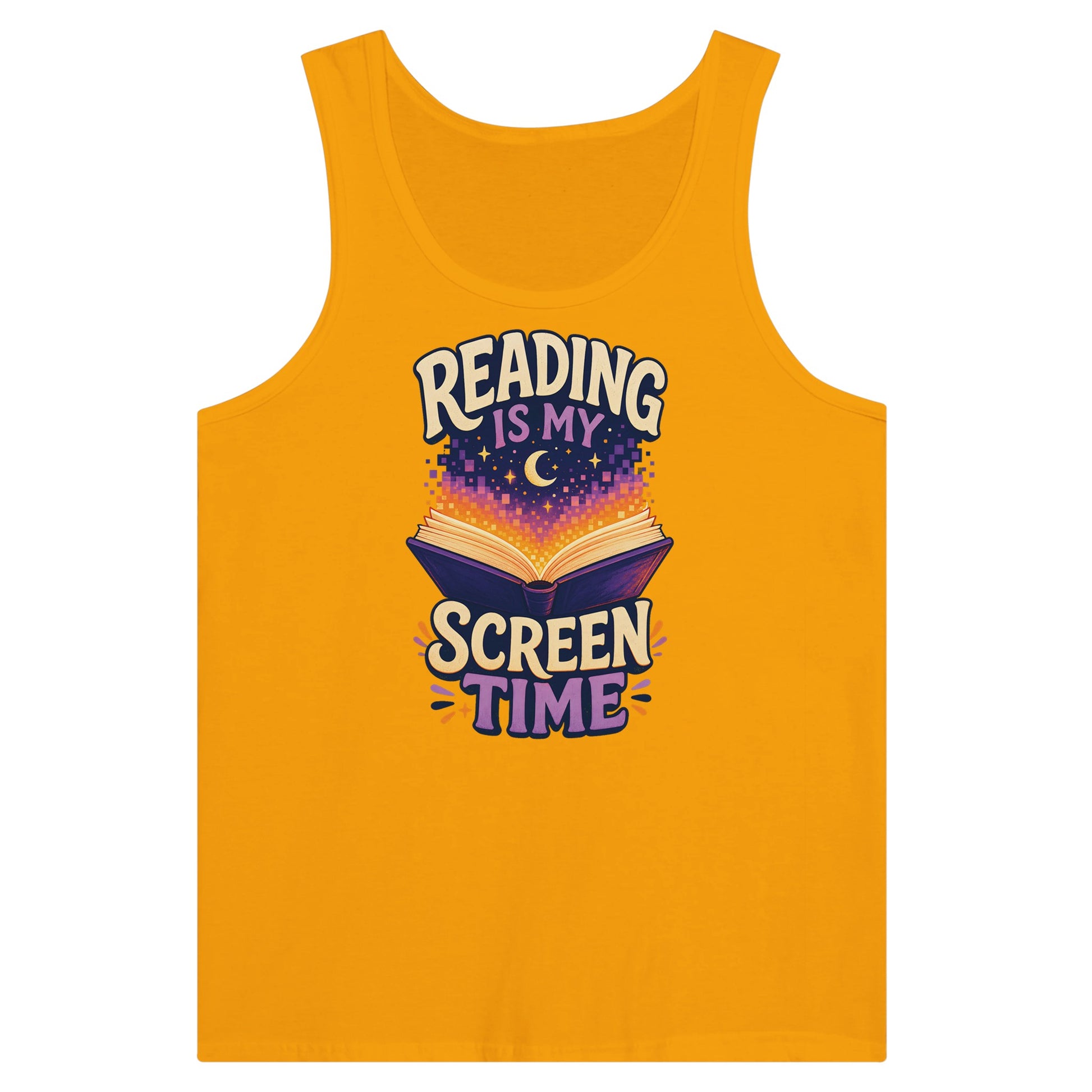 Reading Is My Screen Time Book Graphic Premium Unisex Tank Top — product view 11