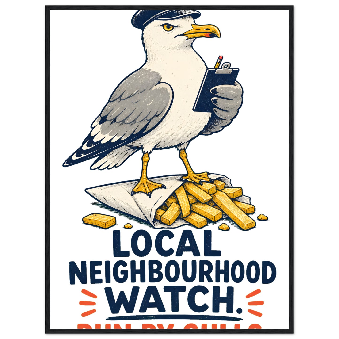 Local Neighbourhood Watch: Run by Gulls Framed Wall Art — product view 8