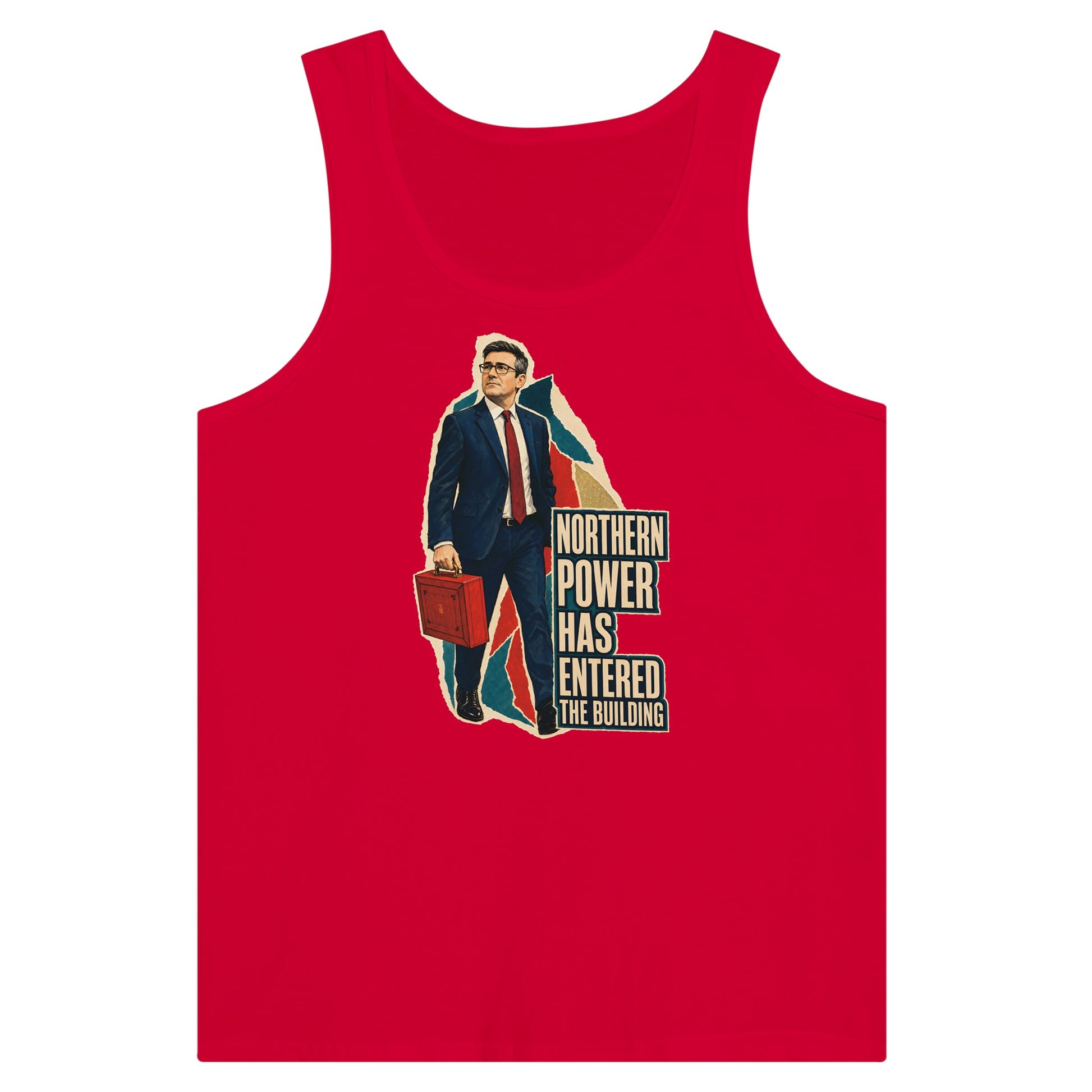 Northern Power Has Entered the Building Tote Bag Premium Unisex Tank Top — product view 12