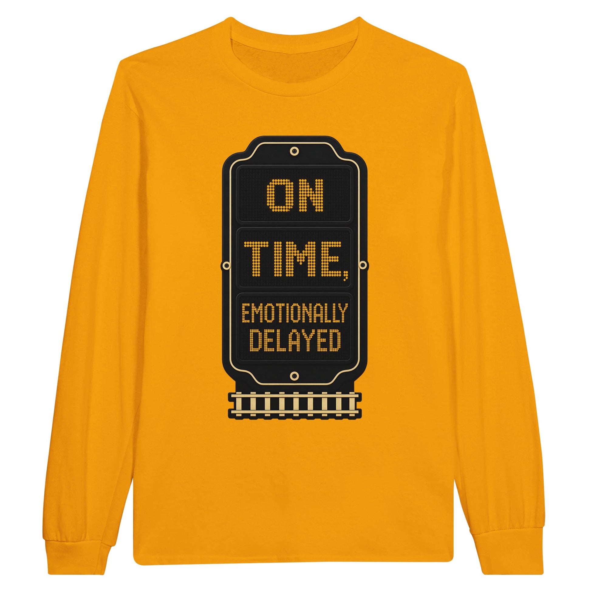On Time, Emotionally Delayed Rail Graphic Long-Sleeve T-shirt — product view 4