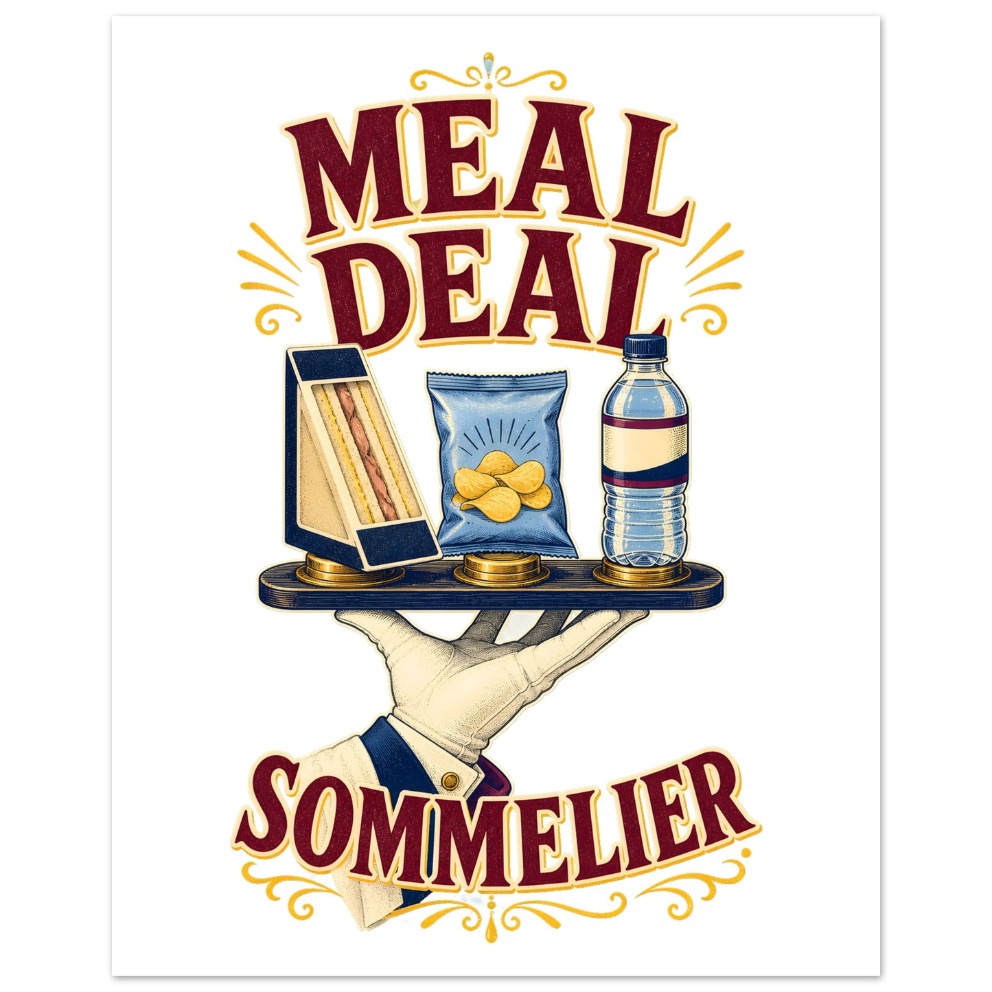 Meal Deal Sommelier British Lunch Design Poster — product view 3