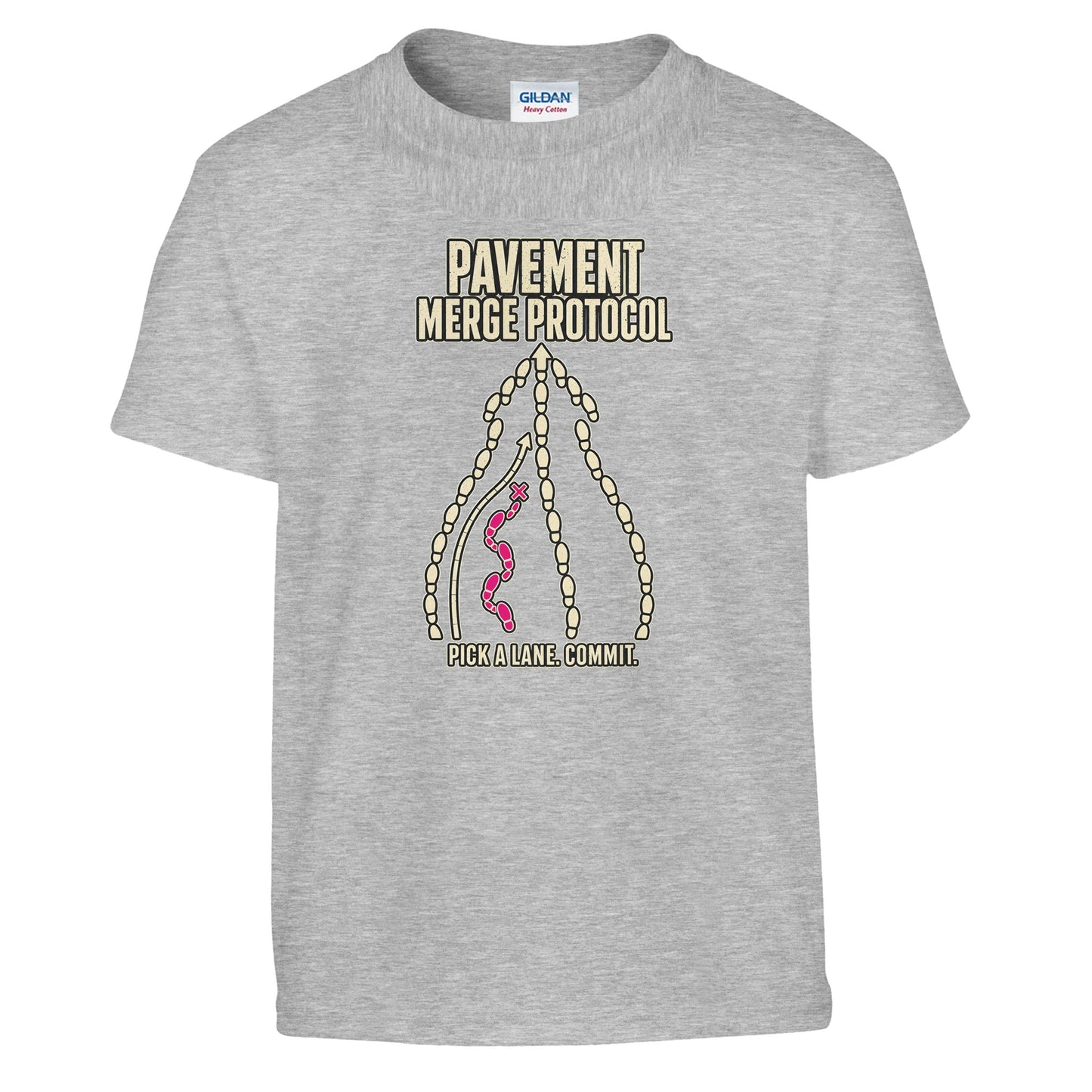 Pavement Merge Protocol — Pick a Lane Kids' T-shirt — product view 4