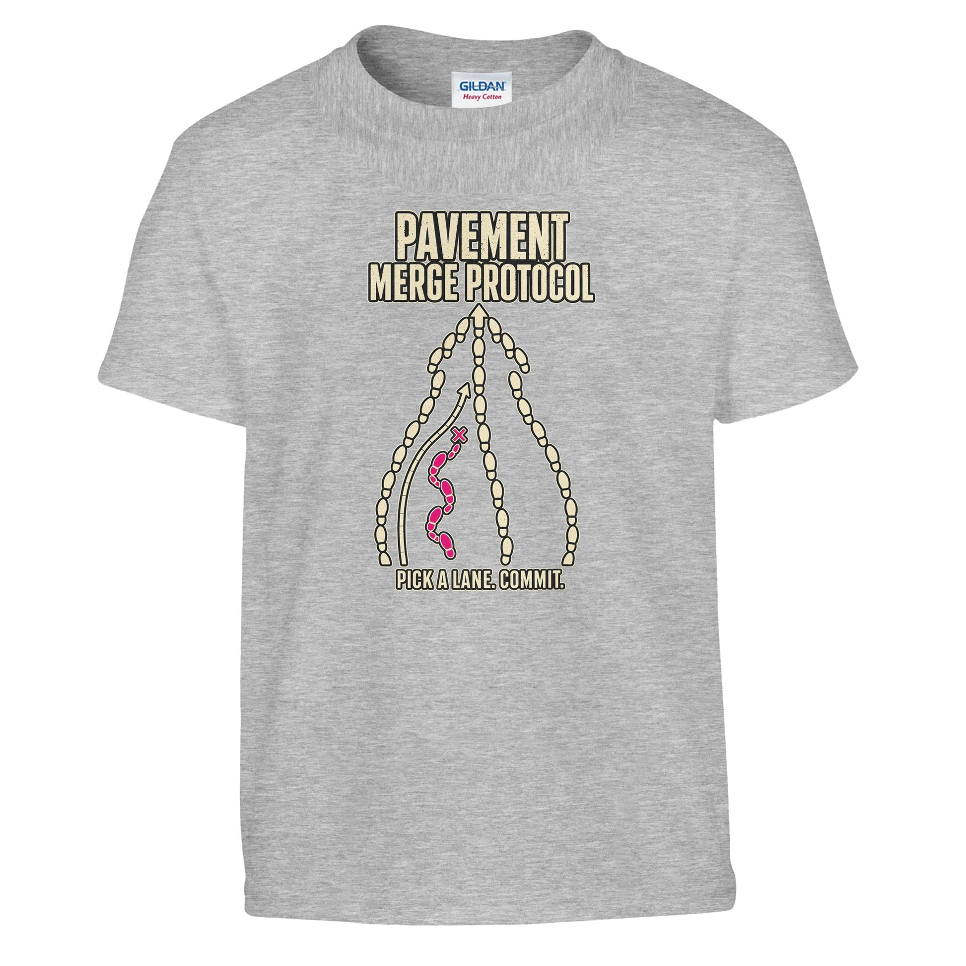 Pavement Merge Protocol — Pick a Lane Kids' T-shirt — product view 4