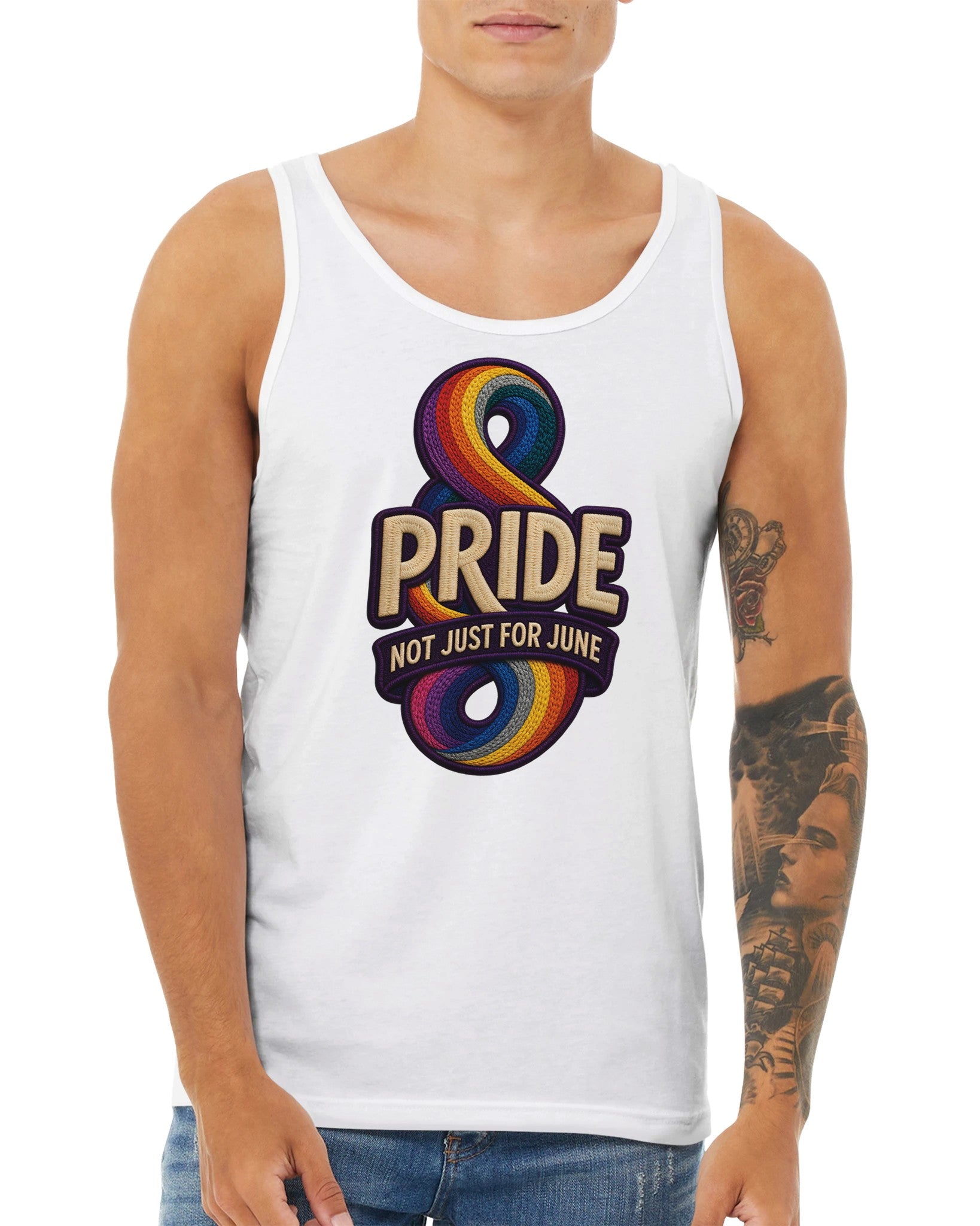 Pride: Not Just for June Premium Unisex Tank Top — product view 15