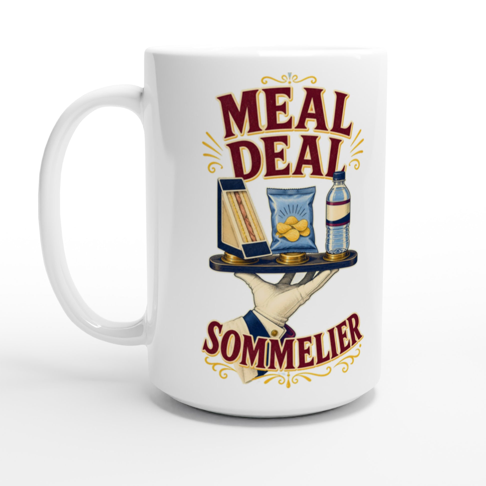 Meal Deal Sommelier British Lunch Design Large Mug — product view 1