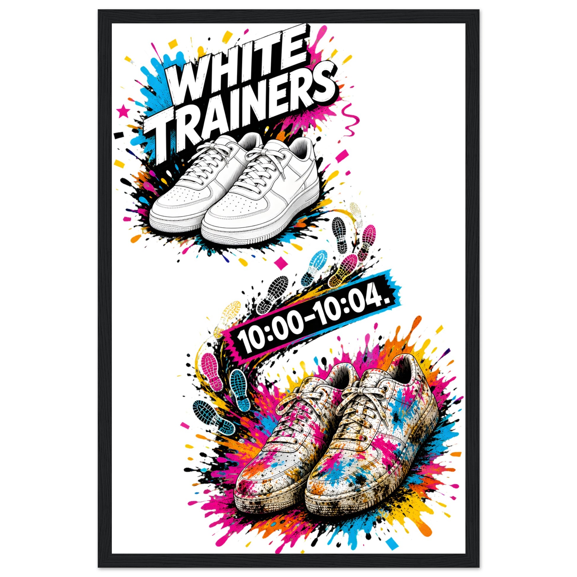 White Trainers: 10:00–10:04 Framed Wall Art — product view 6
