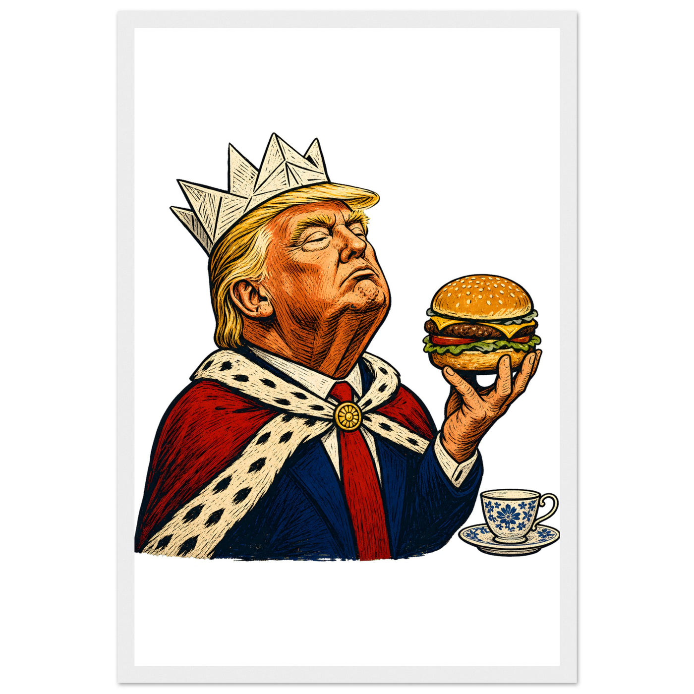 The Very Temporary Monarch — Trump Satire Framed Wall Art
