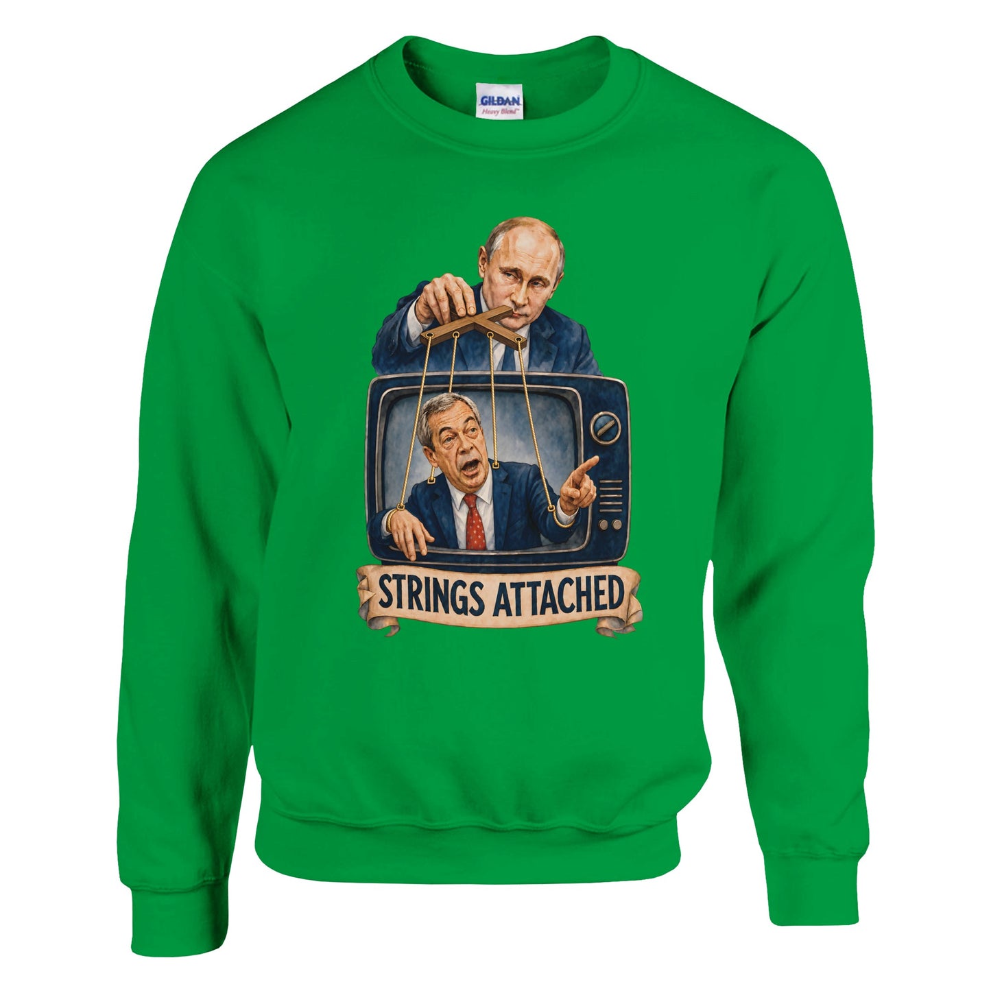 Strings Attached Political Satire Sweatshirt — product view 12