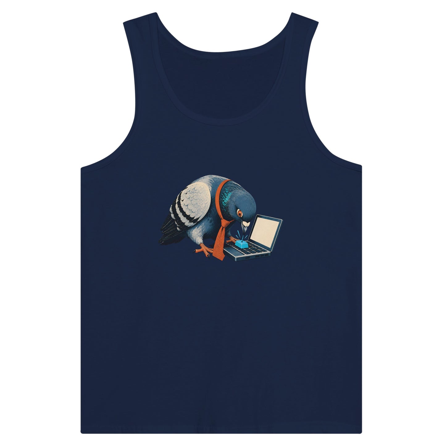 Pigeon Hits Send Premium Unisex Tank Top — product view 9