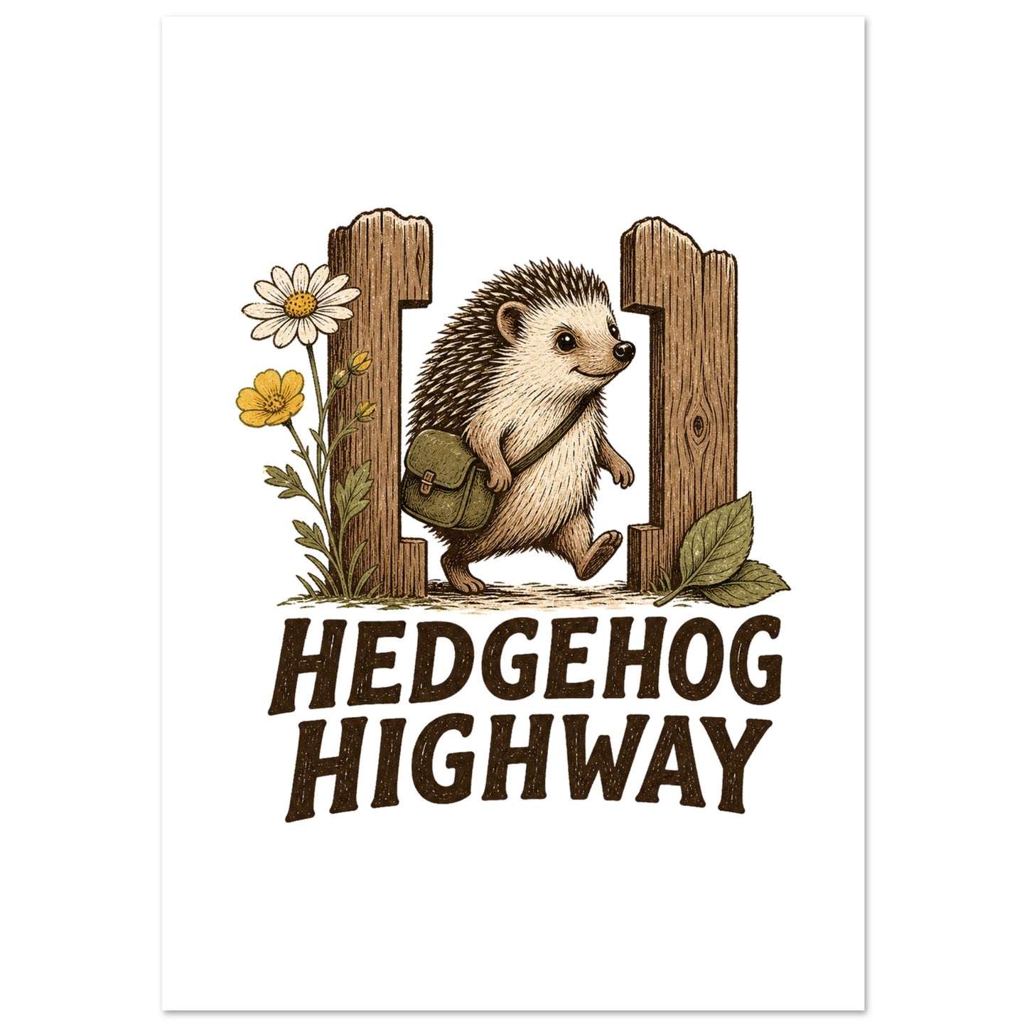 Hedgehog Highway Garden Graphic Poster — product view 6