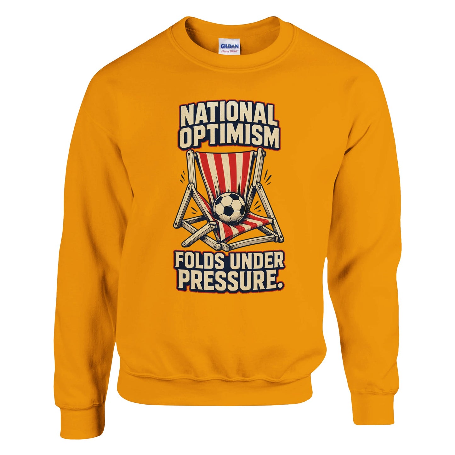 National Optimism Folds Under Pressure Football Sweatshirt — product view 11