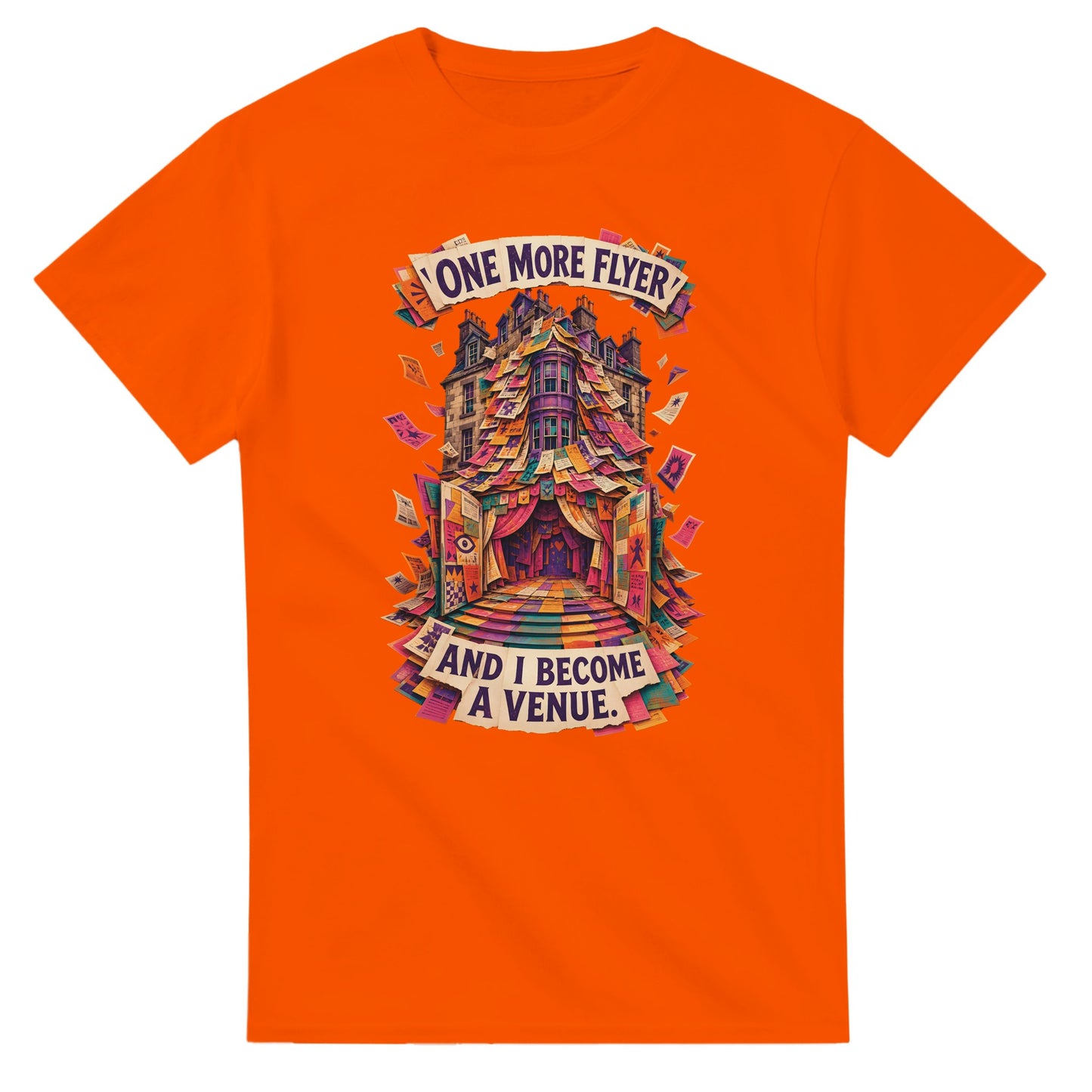 One More Flyer and I Become a Venue T-shirt — product view 7