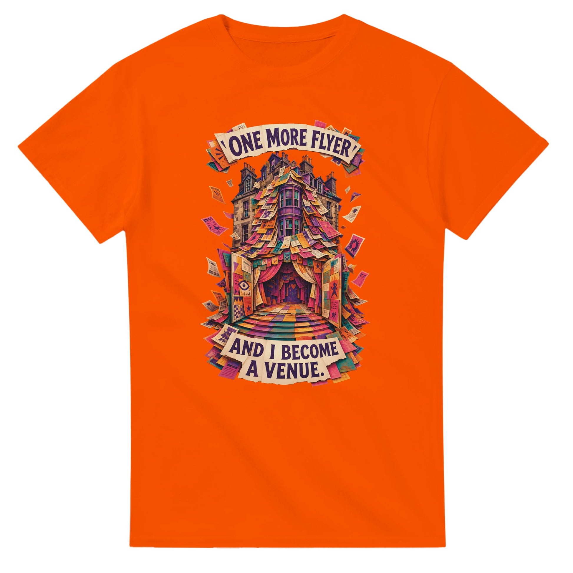 One More Flyer and I Become a Venue T-shirt — product view 7