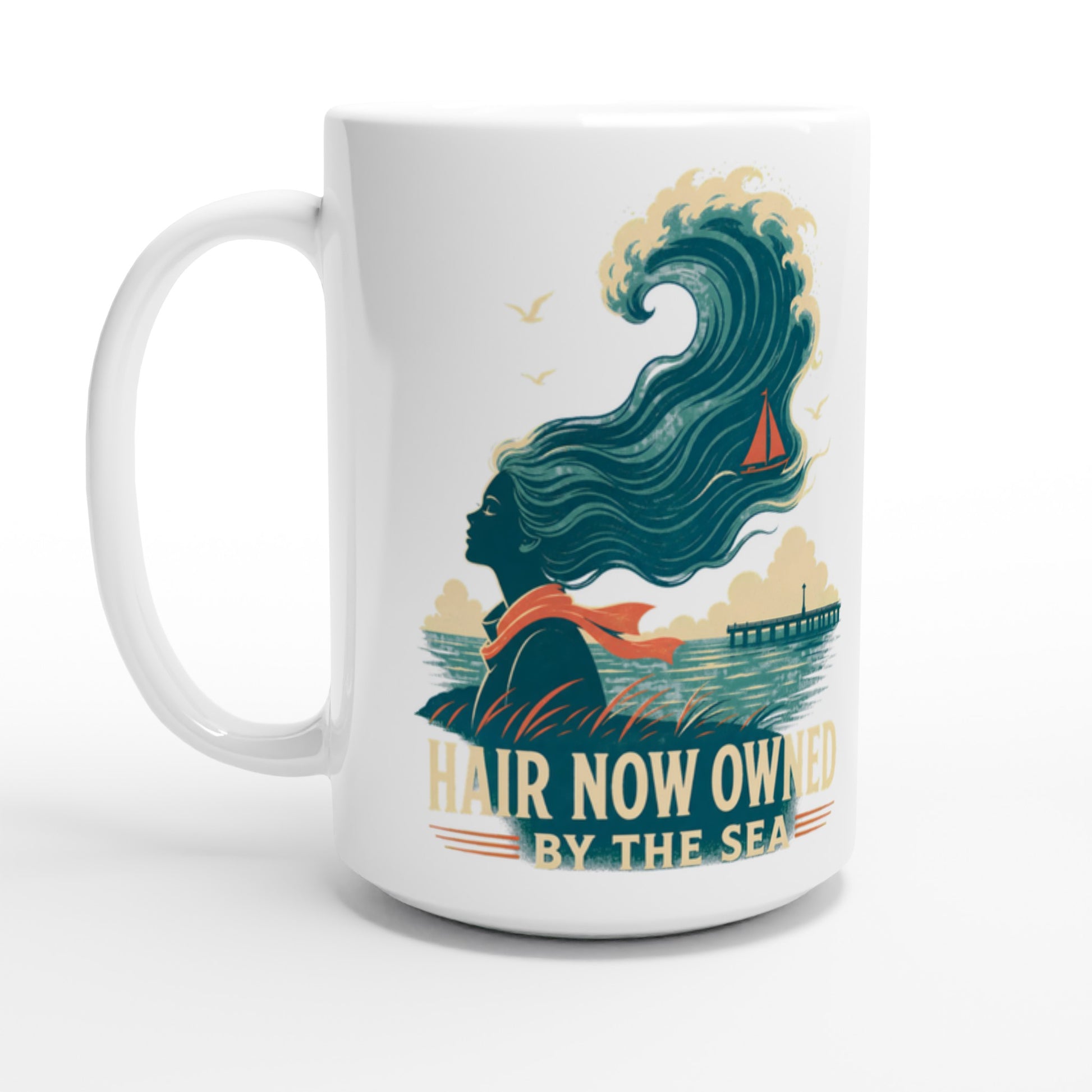 Hair Now Owned by the Sea Large Mug — product view 1
