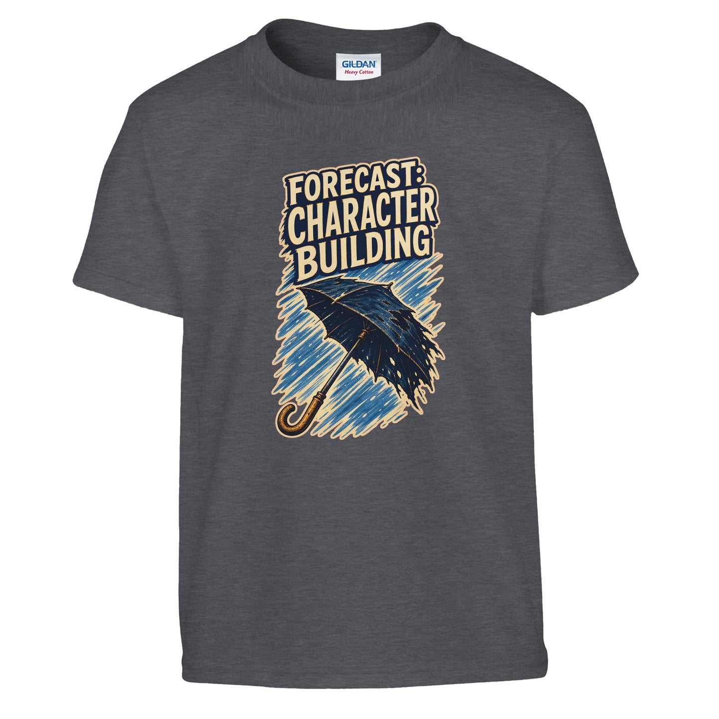 Forecast: Character Building – British Weather Kids' T-shirt — product view 12