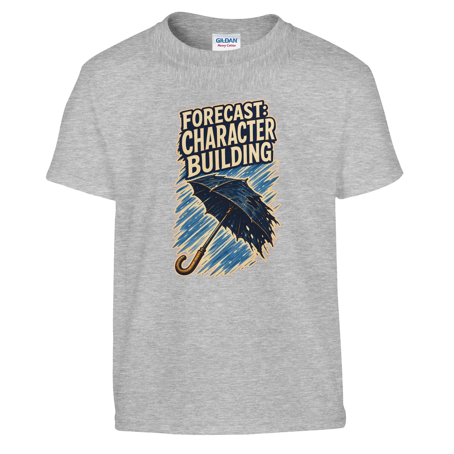 Forecast: Character Building – British Weather Kids' T-shirt — product view 4