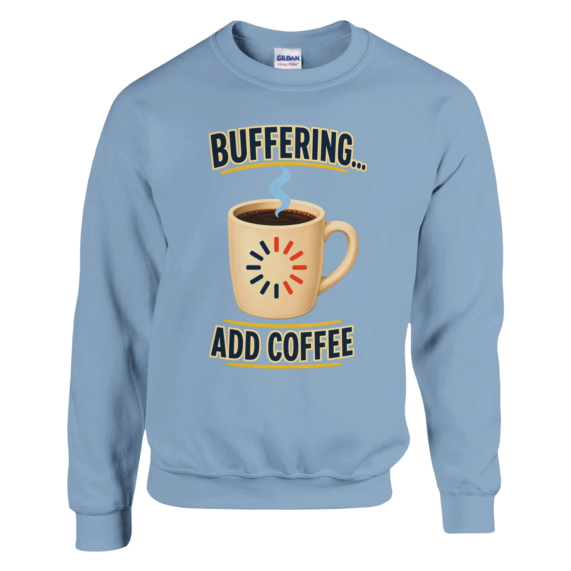 Buffering... Add Coffee — Outlined Loading Mug Graphic Sweatshirt — product view 3