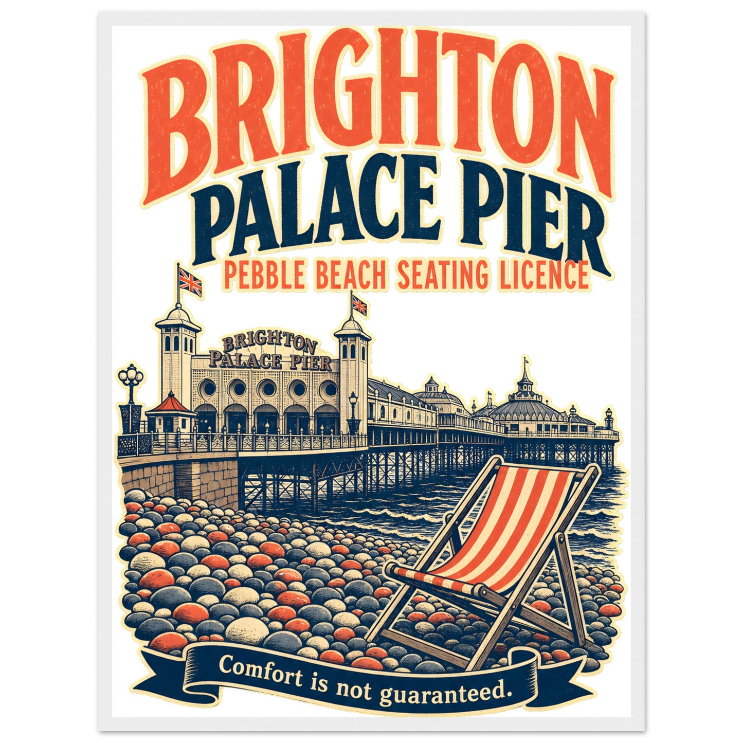 Brighton Pebble Beach Seating Licence Framed Wall Art — product view 2