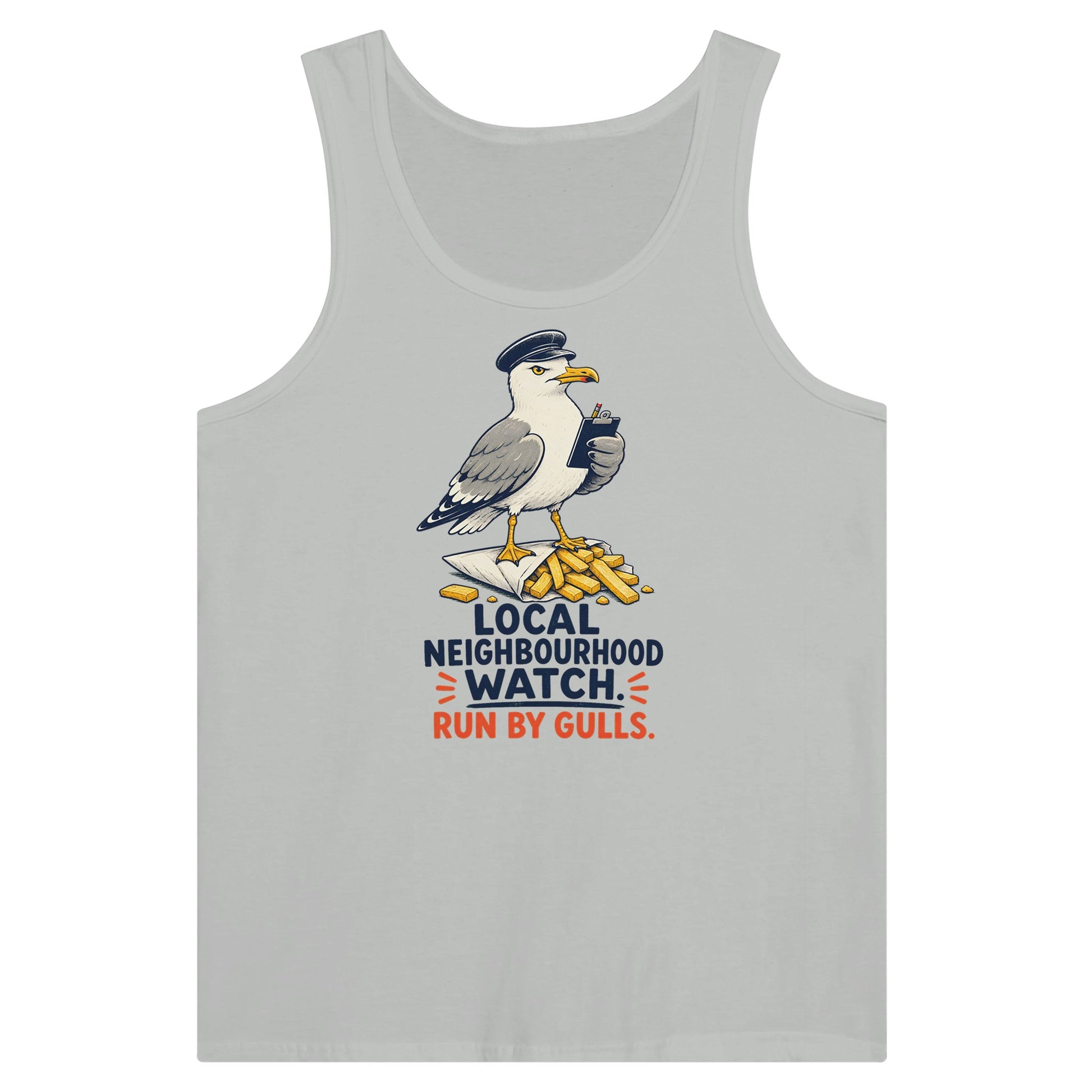 Local Neighbourhood Watch: Run by Gulls Premium Unisex Tank Top — product view 5