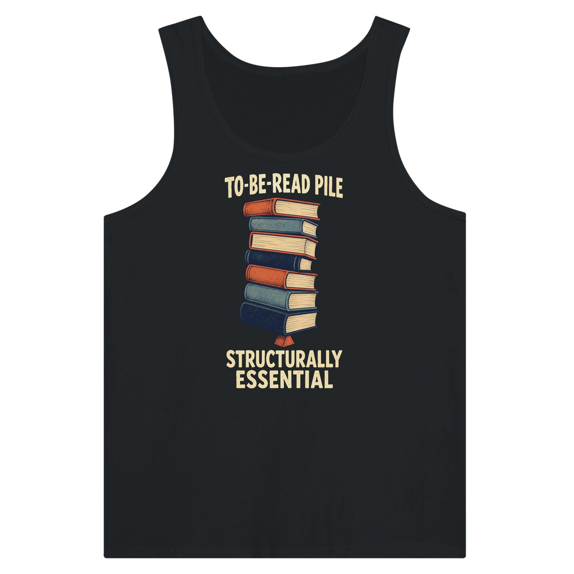 To-Be-Read Pile: Structurally Essential Book Graphic Premium Unisex Tank Top — product view 8