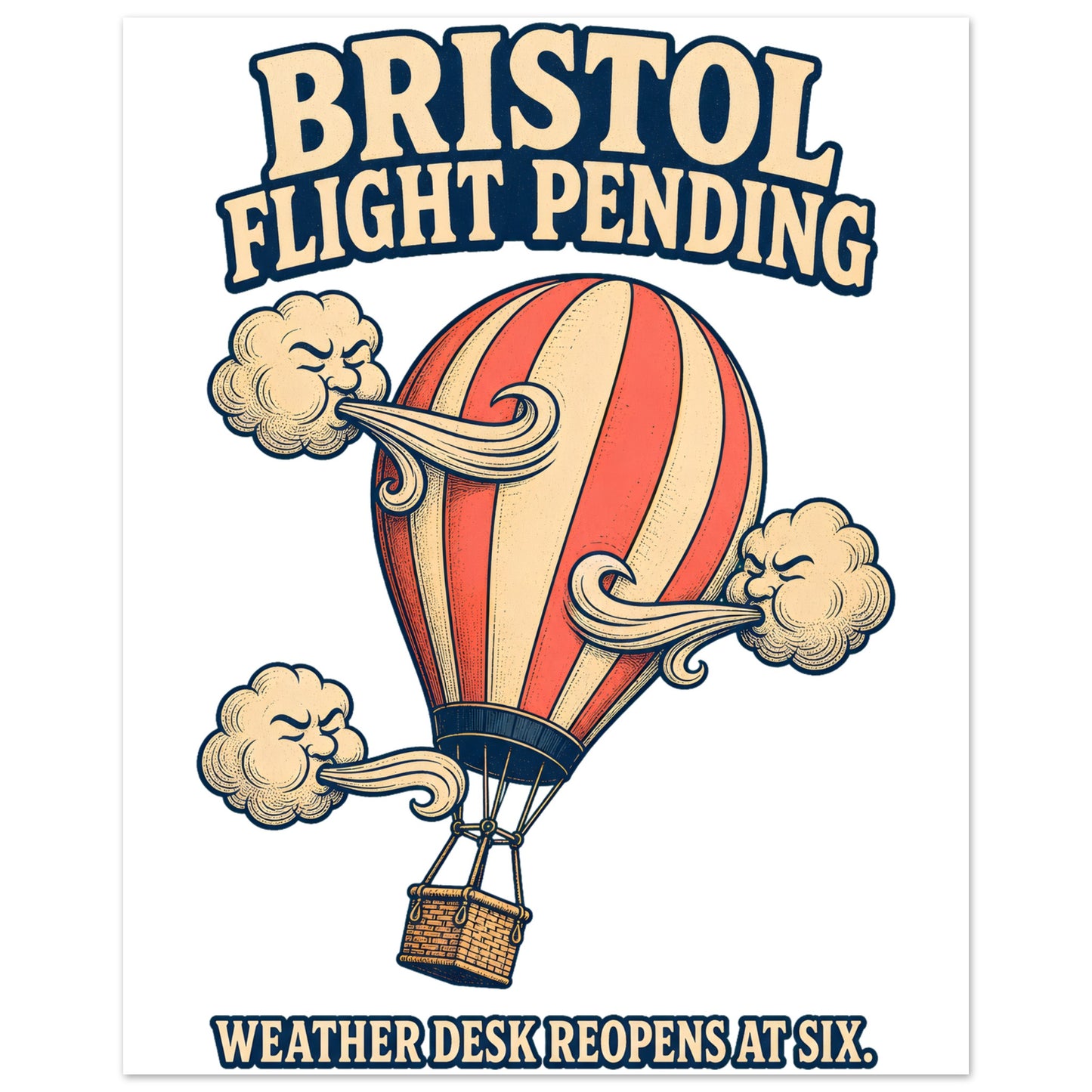 Bristol Flight Pending – Weather Desk Aluminium Print — product view 2