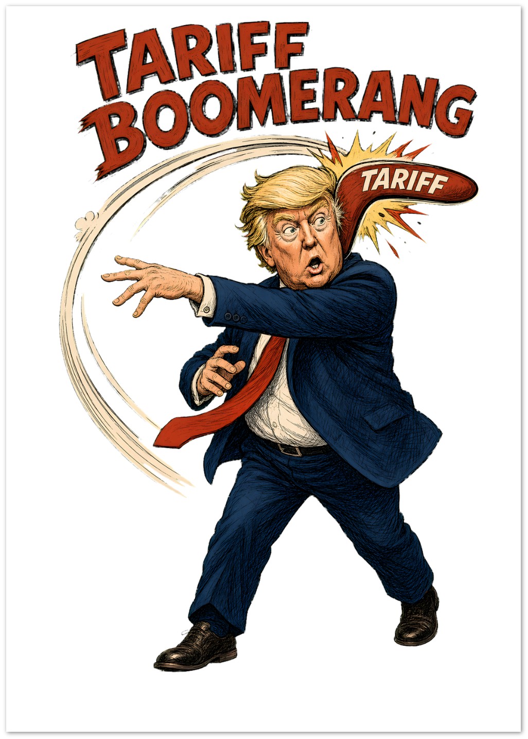 Tariff Boomerang – Trump Political Satire Greeting Card Pack