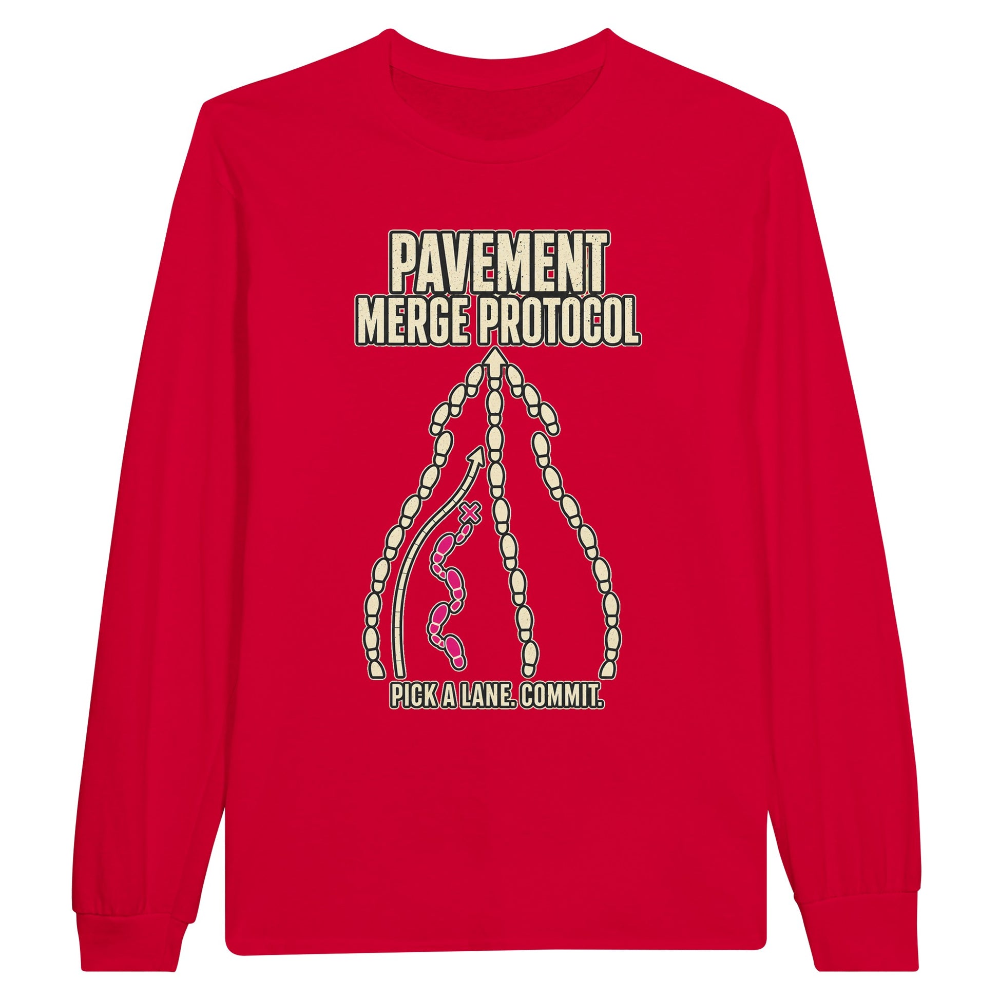Pavement Merge Protocol — Pick a Lane Long-Sleeve T-shirt — product view 9